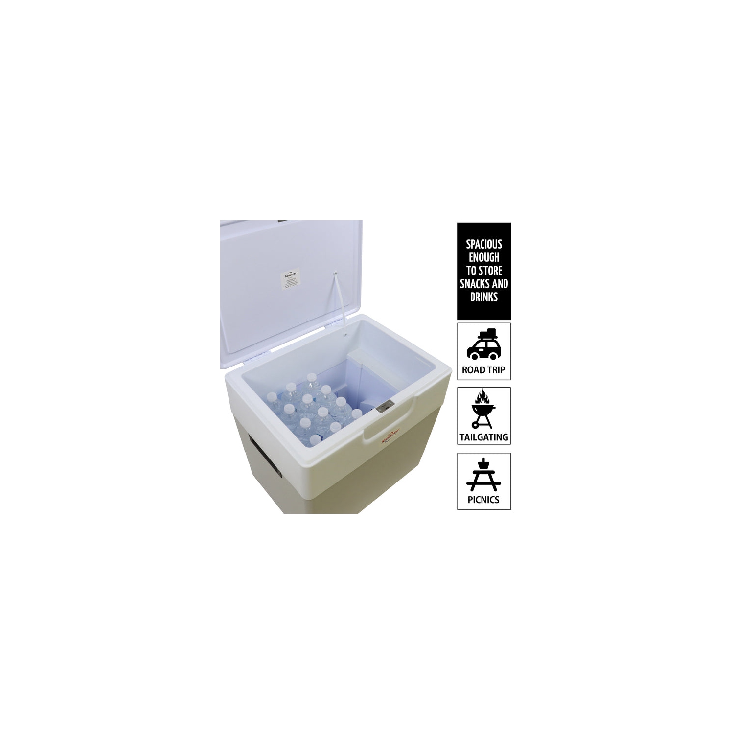 Koolatron – glacière thermoélectrique sans glace de 12 volts, 52 pintes, glacière électrique portative pour l’auto avec prise c.c., gris et blanc,