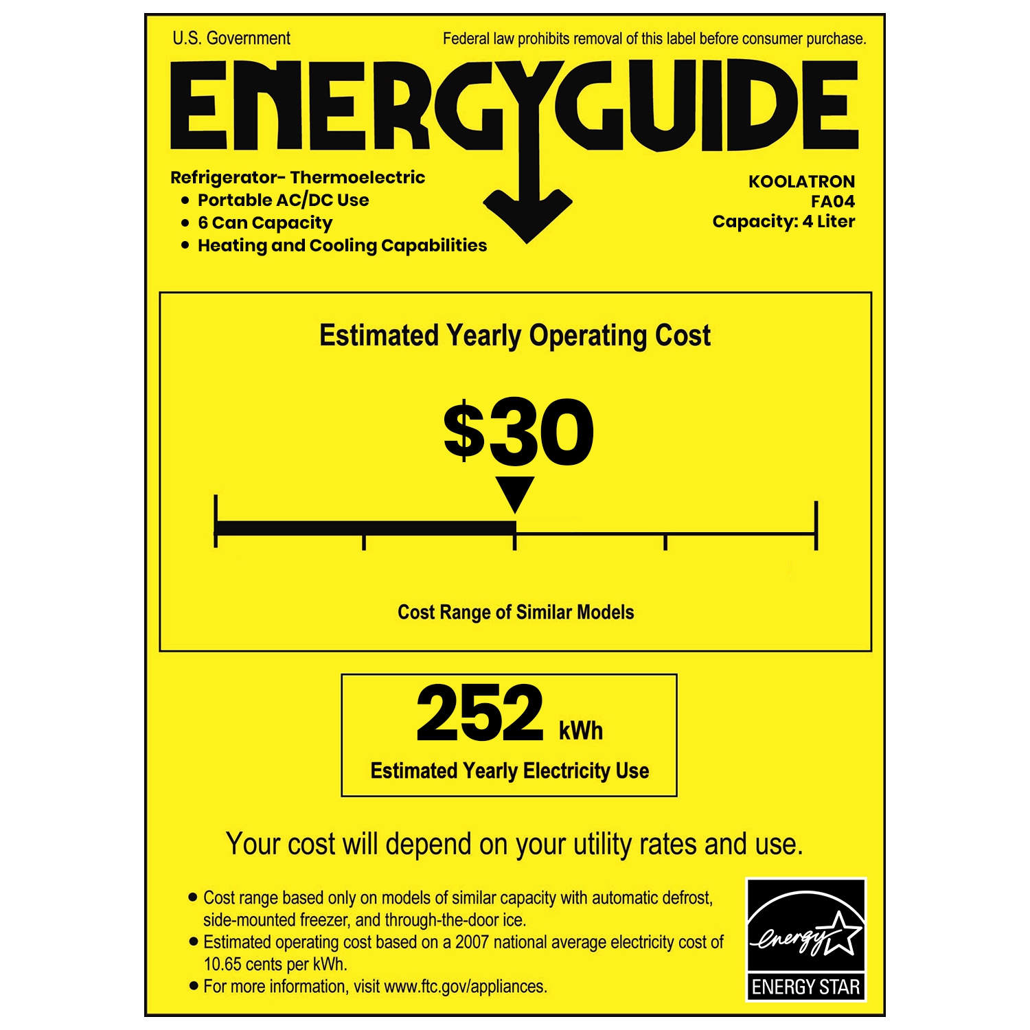 Coca-Cola Fanta 4L Cooler/Warmer w/ 12V DC and 110V AC Cords, 6 Can Portable Mini Fridge, Orange