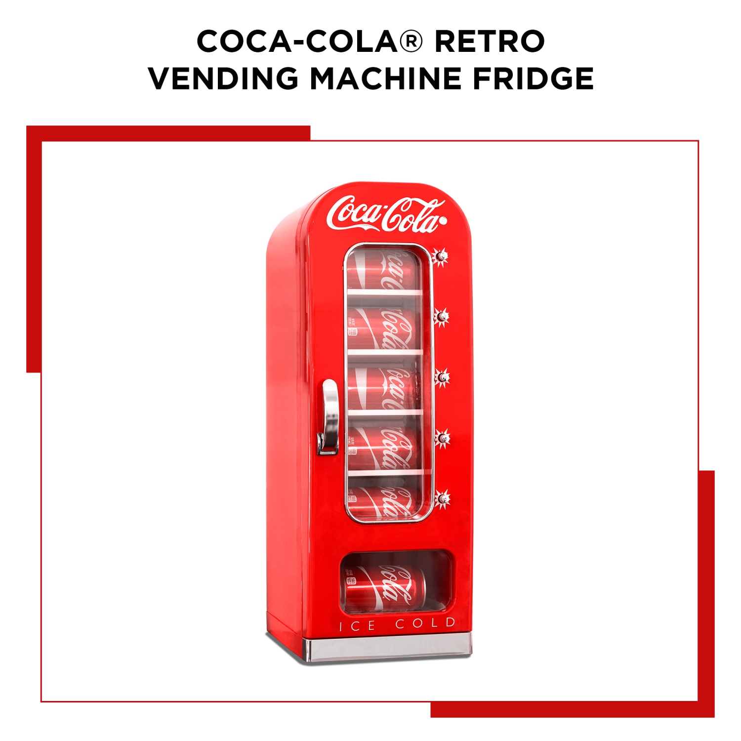Mini réfrigérateur rétro Coca-Cola pour distributrices de 10 canettes avec fenêtre, refroidisseur de boissons portatif CA/DC pour boissons gazeuses,