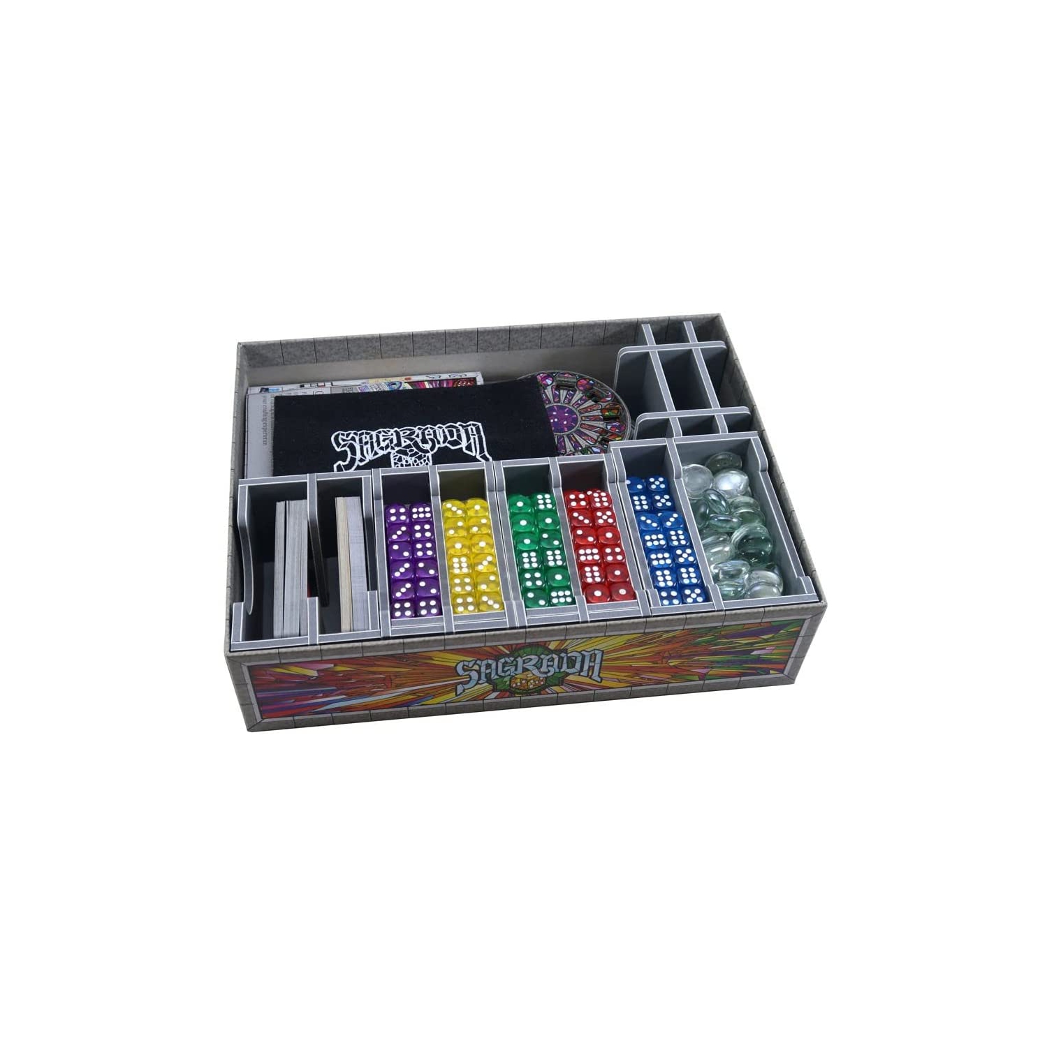 Sagrada pliée et extensions de la boîte de jeu de société