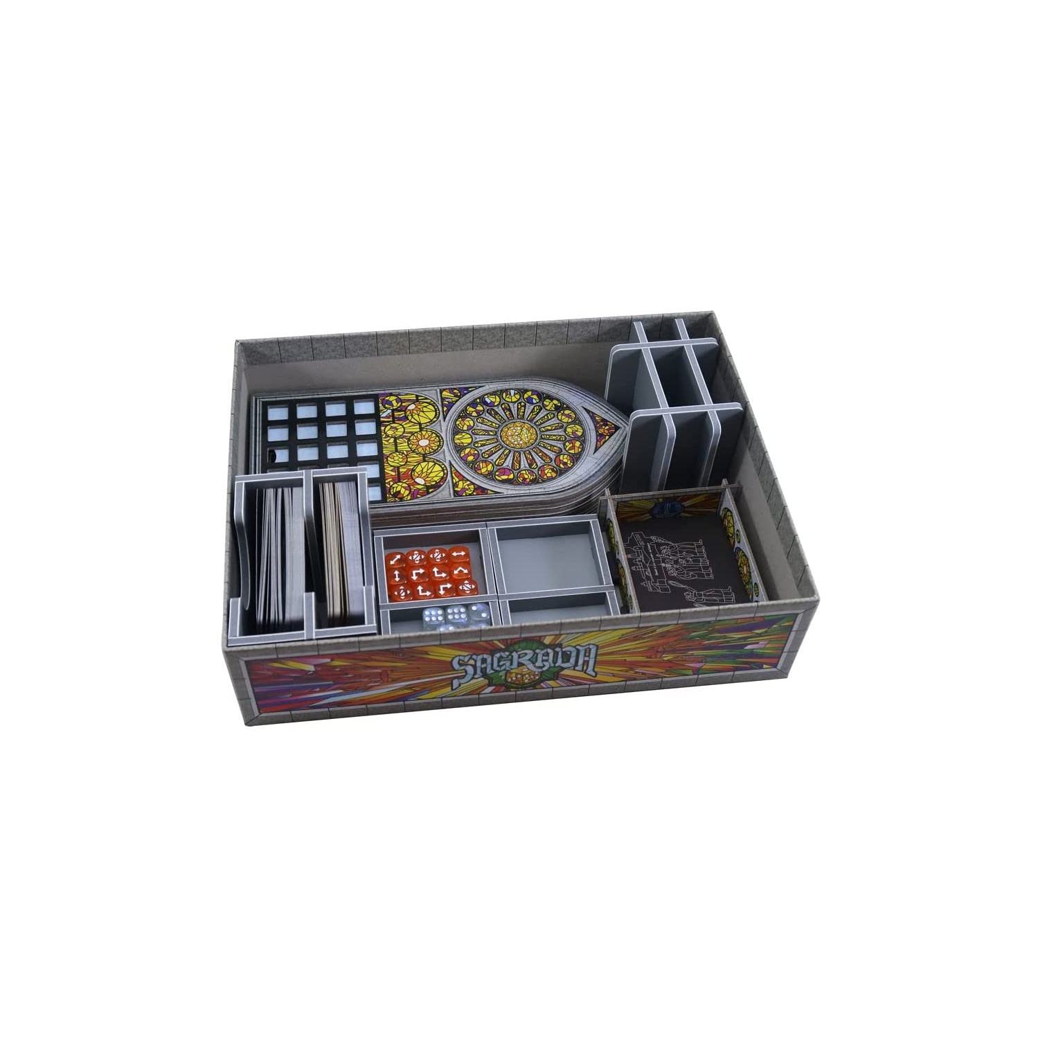 Sagrada pliée et extensions de la boîte de jeu de société