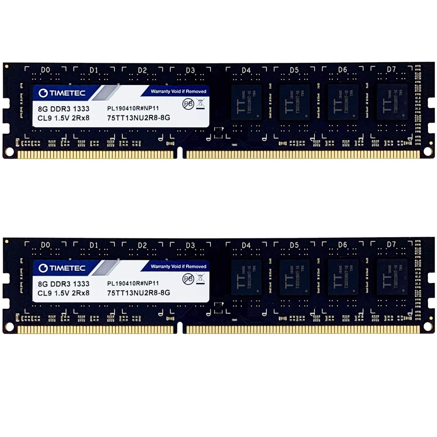 Timetec 16GB KIT(2x8GB) DDR3 1333MHz PC3-10600 Non-ECC Unbuffered 1.5V CL9 2Rx8 Dual Rank 240 Pin UDIMM PC Desktop Computer Memory RAM Module Upgrade)