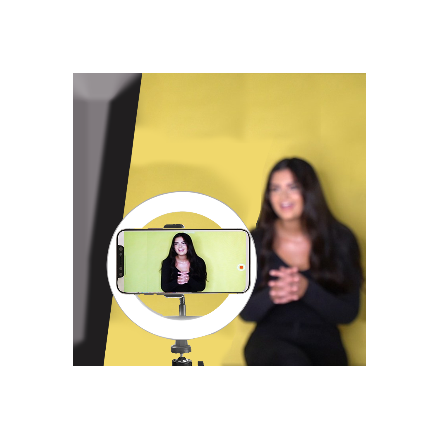 Vivitar 8 Inch LED Ring Light Dimmable Lamp for Iphone Smartphone with Tripod Mount Stand