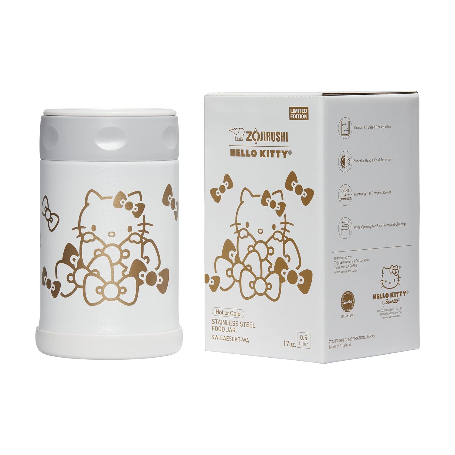 Zojirushi x HELLO KITTY® Stainless Steel Food Jar SW-EAE50KT(WA) - White