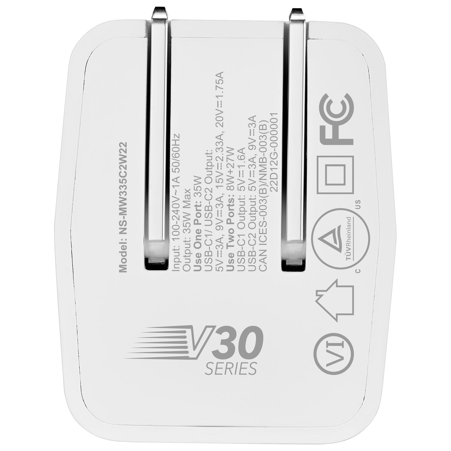 Chargeur mural à deux ports USB 35 W d'Insignia - Blanc - Exclusivité de Best Buy