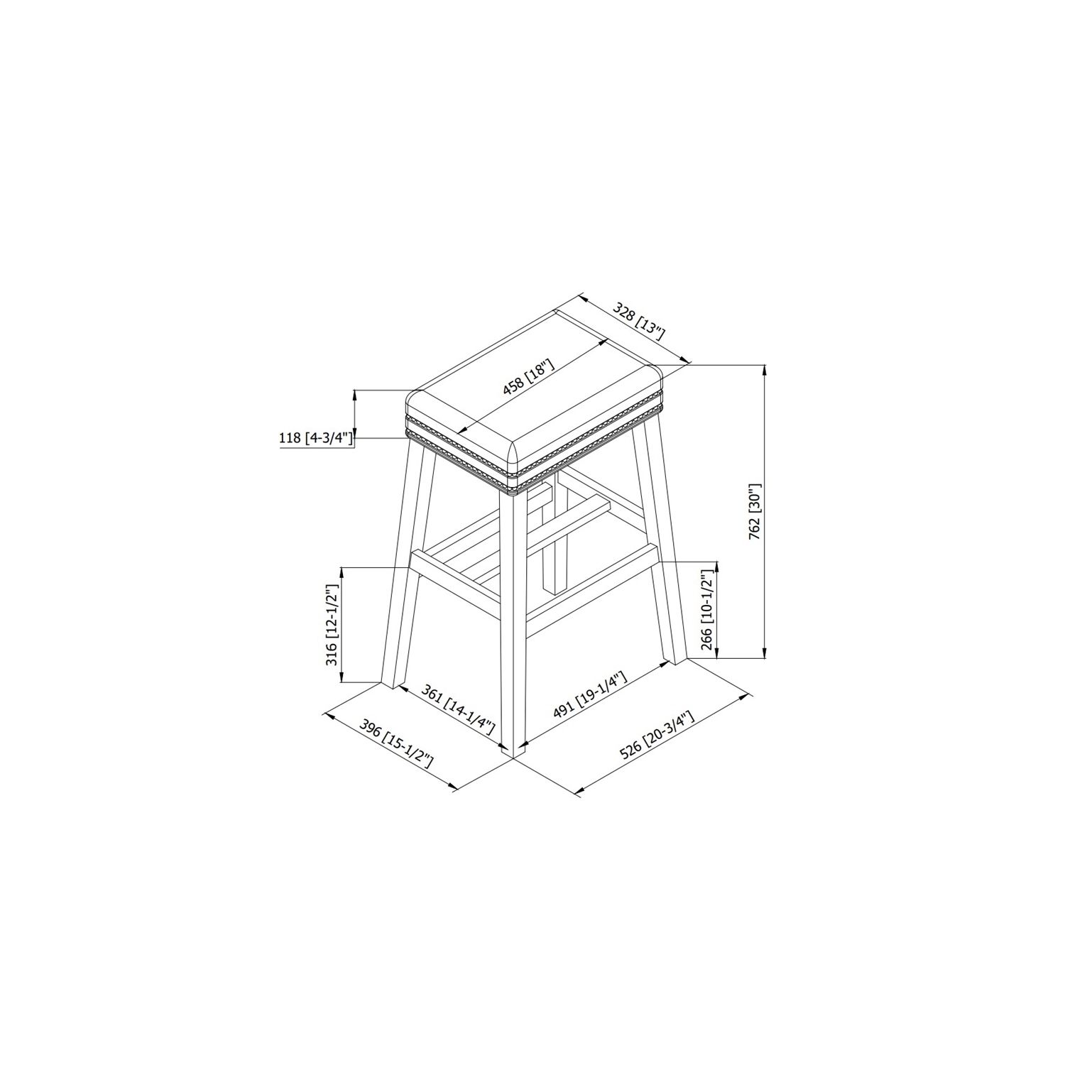 Riverbay Furniture 30" Transitional Wood/Fabric Cow Print Bar Stool in Brown