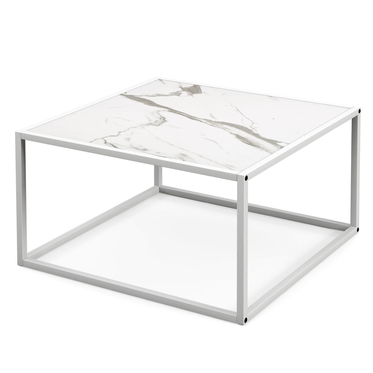 Costway Coffee Table Modern Rectangular Coffee Table Metal Frame For Living Room