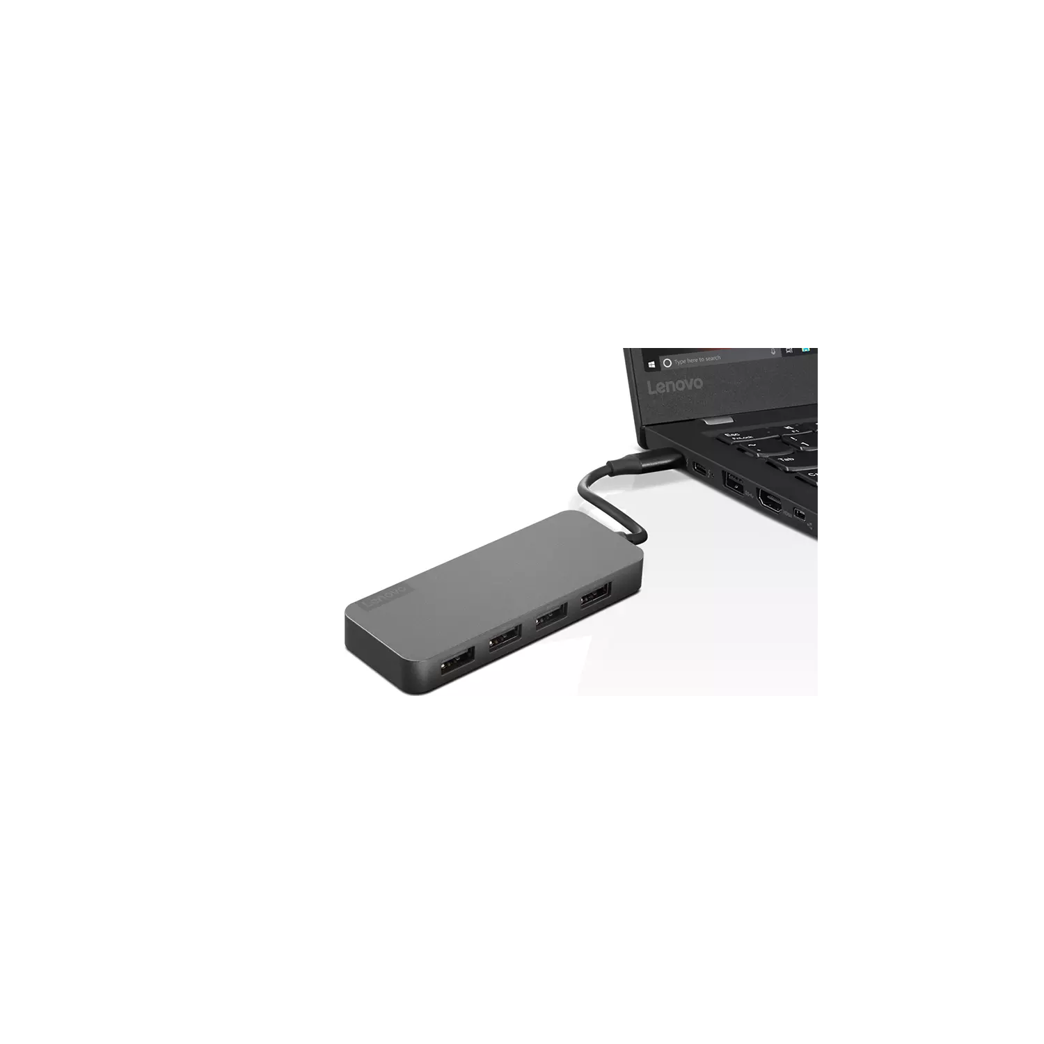 0,1&nbsp;m USB-C à 4 ports USB-A de Lenovo - Gris fer (4X90X21427)