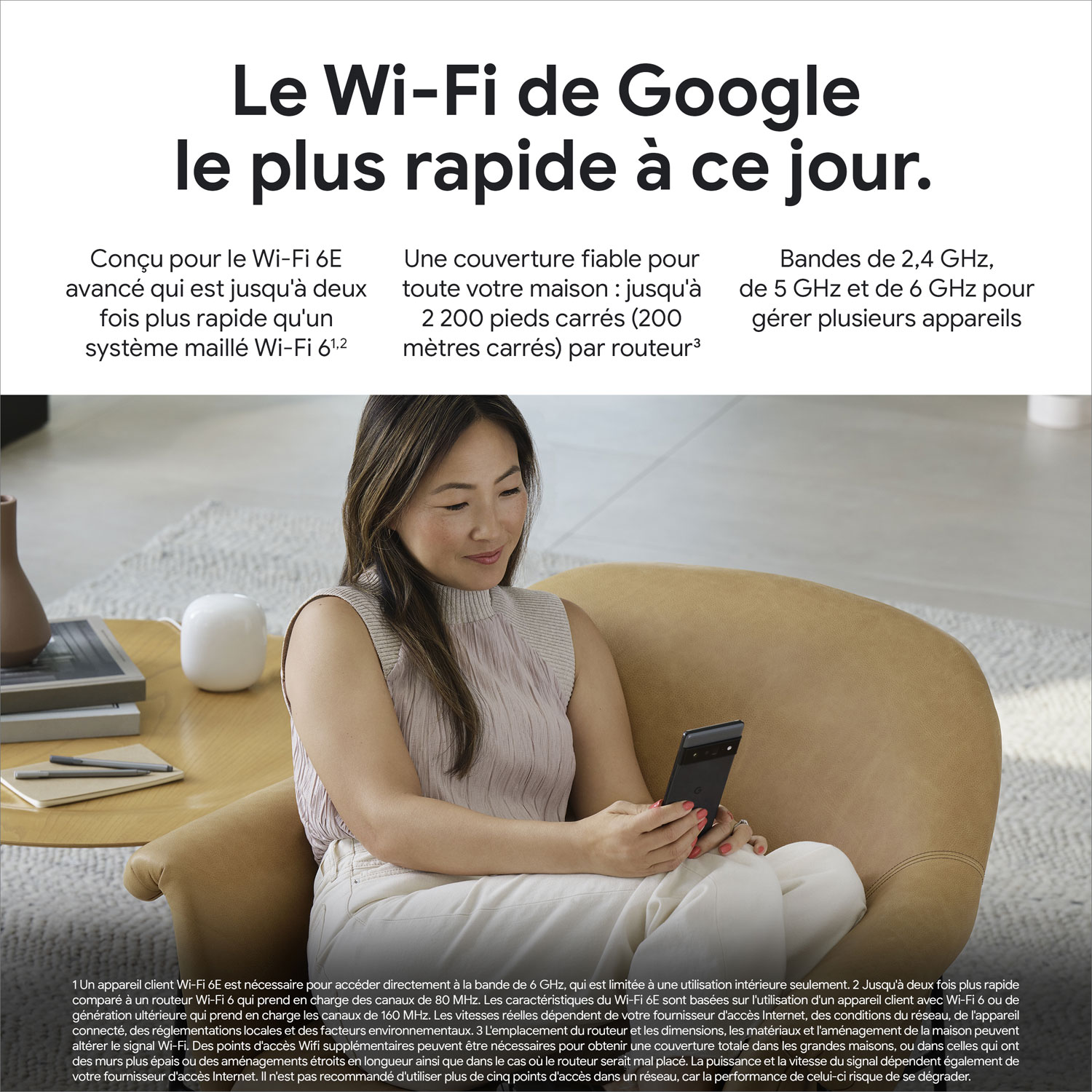 Routeur Wi-Fi 6E Google Nest Pro - Neige