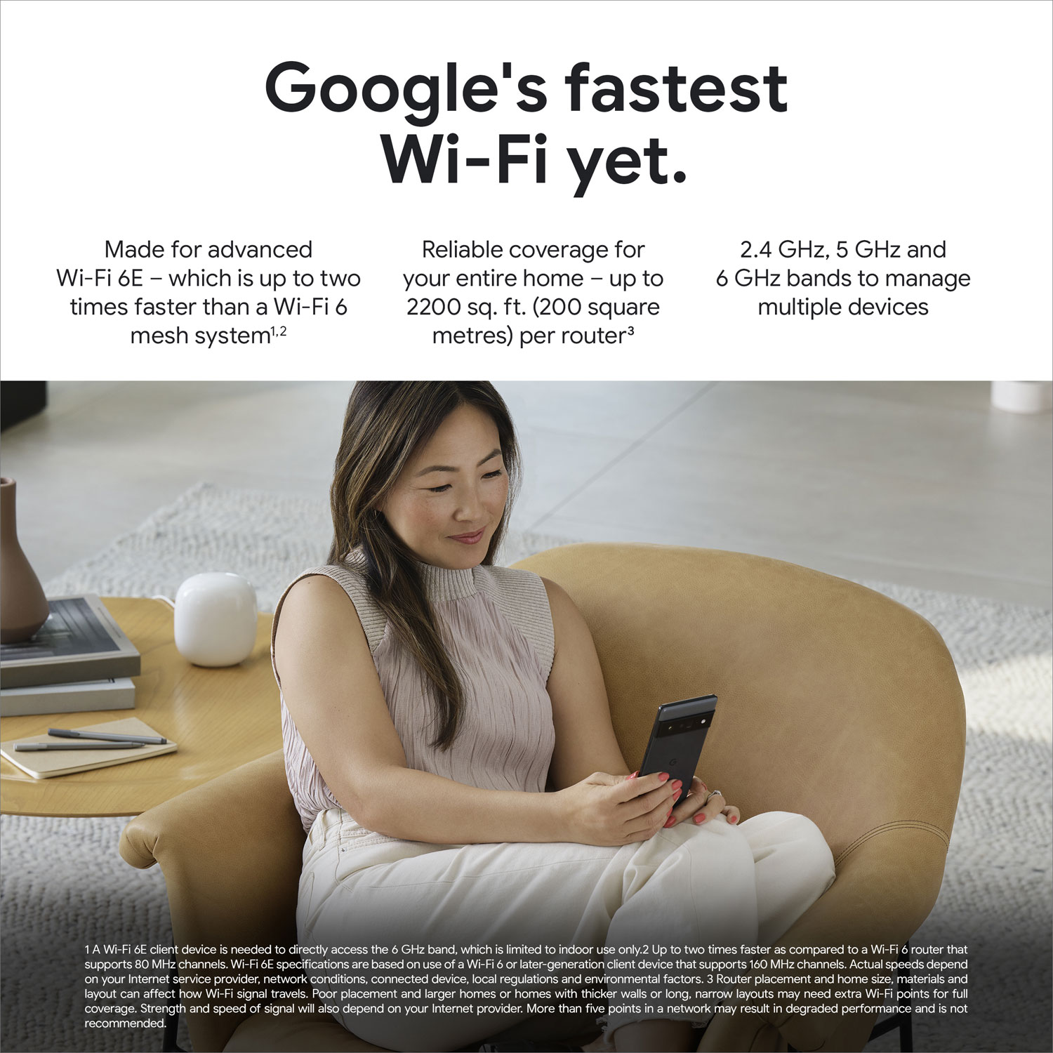 Google Nest Wifi Pro 6e AXE5400 Mesh Router Snow GA03030-US - Best Buy