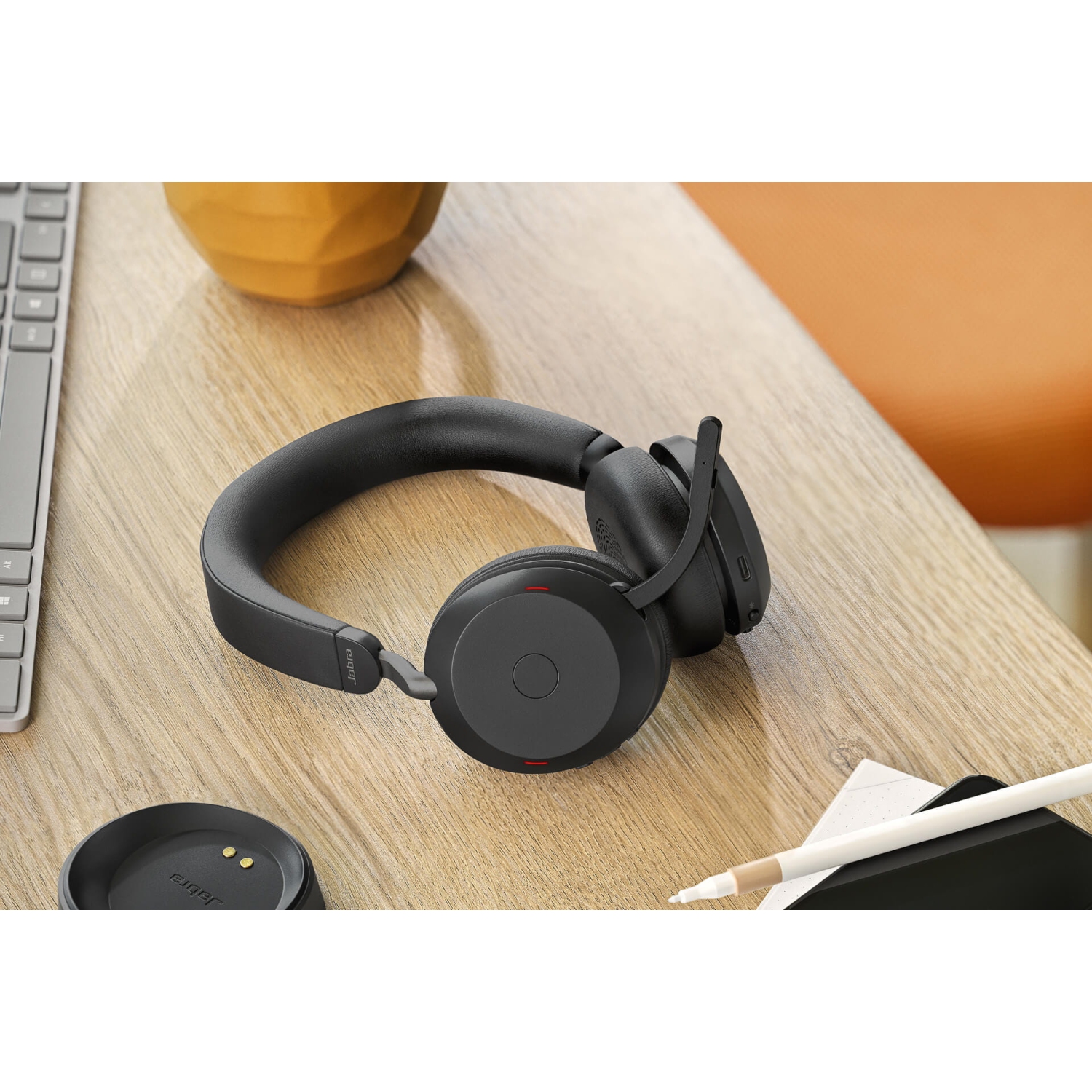 Jabra Evolve2 75 On-Ear Active Noise Cancelling Truly Wireless Bluetooth 5.2 Headsets with Mic