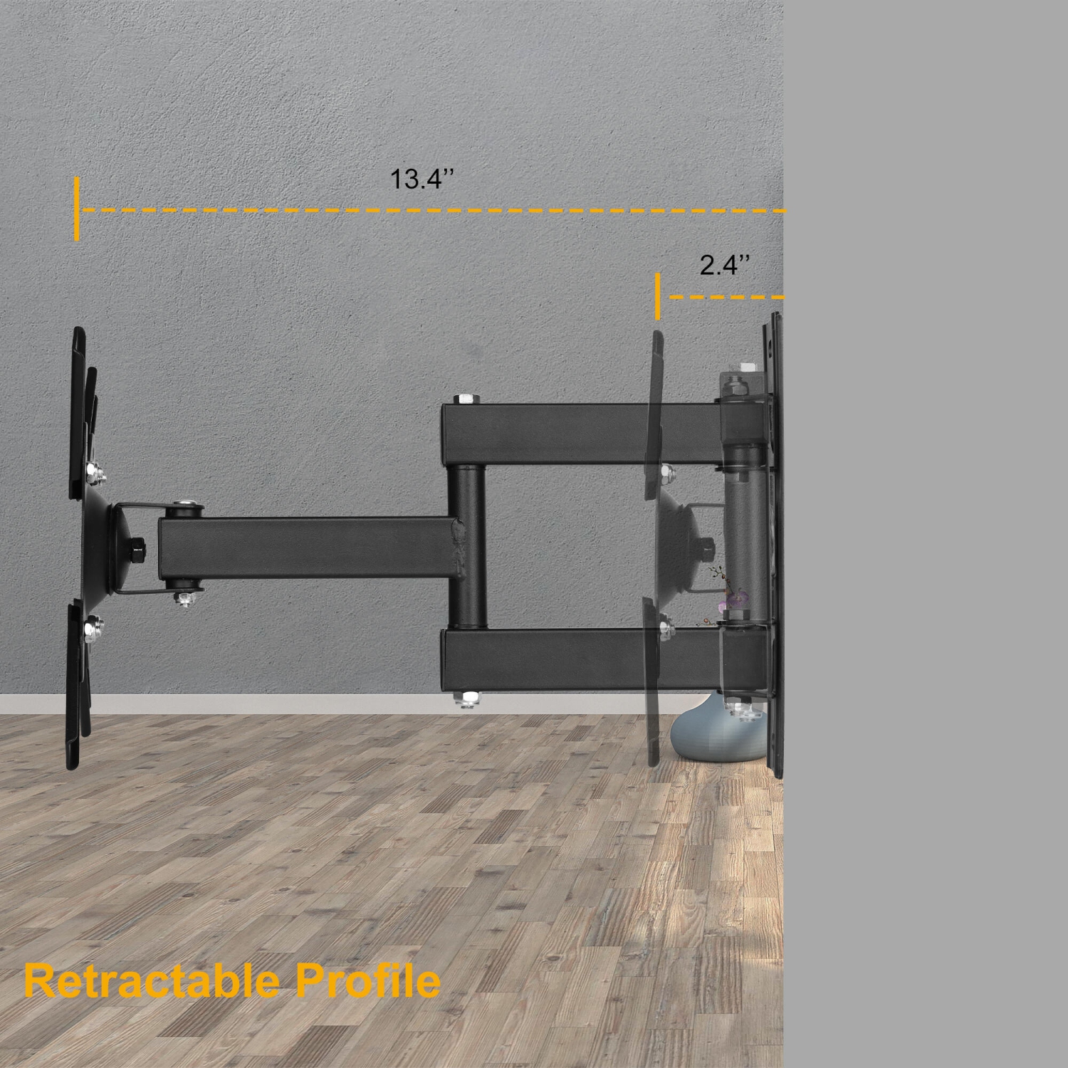 13-42 inch Full Motion TV Wall Mount for Flat Screens, 360 Degree Rotating Wall Mount Corner Bracket with Swivel Articulating Arm Hold up to 66lbs