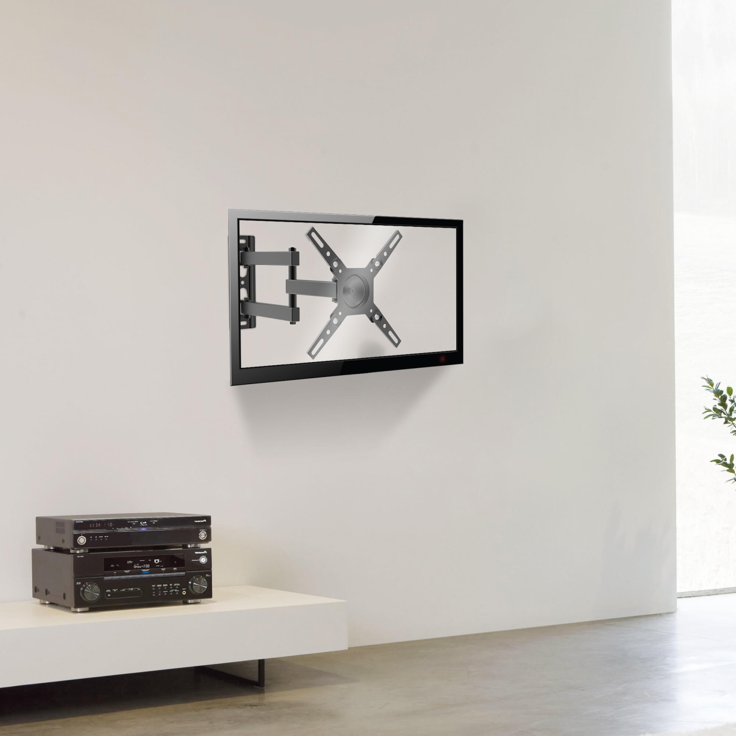 13-42 inch Full Motion TV Wall Mount for Flat Screens, 360 Degree Rotating Wall Mount Corner Bracket with Swivel Articulating Arm Hold up to 66lbs