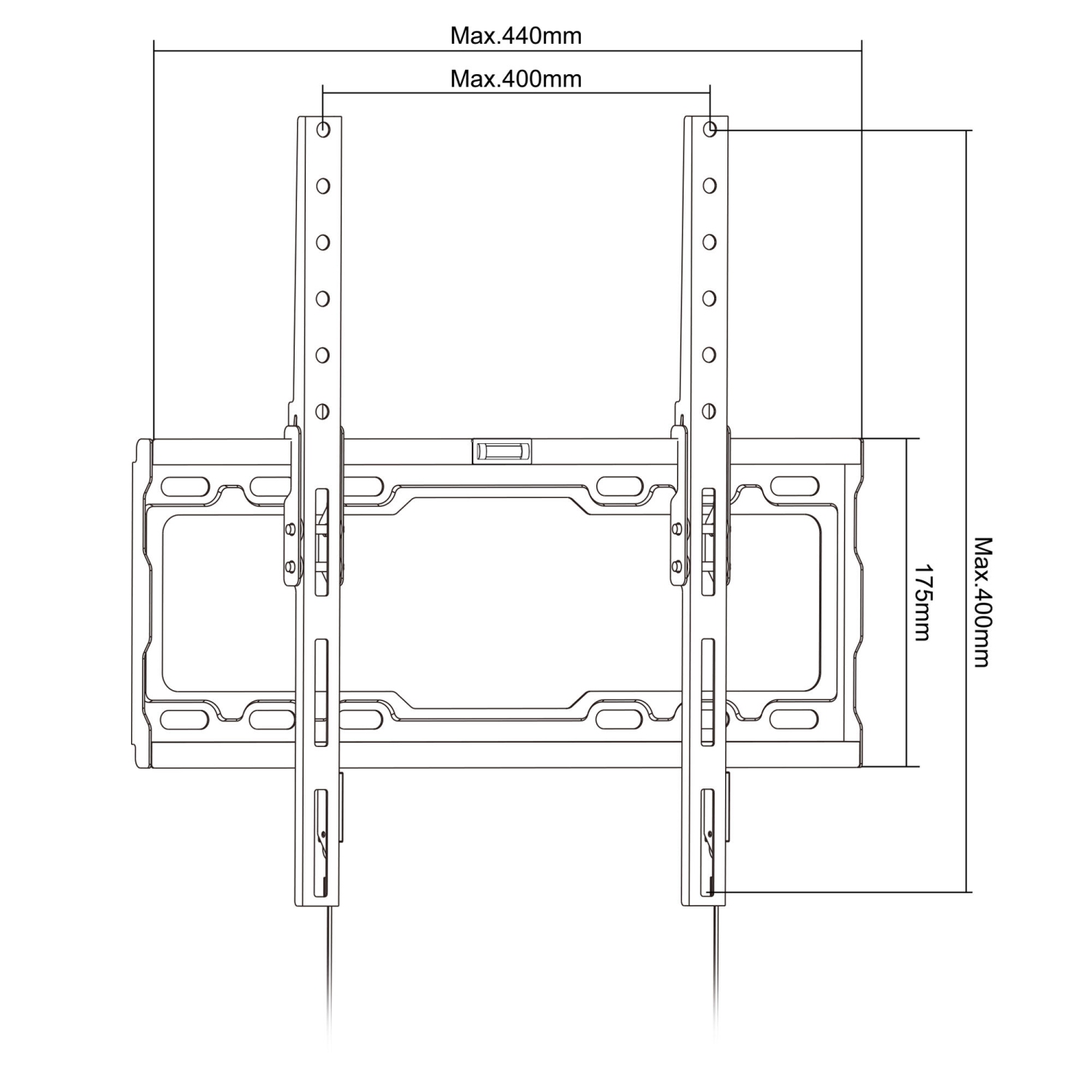 PrimeCables Support mural inclinable pour téléviseur à profil bas de 26 à 55 pouces avec cordon de traction, jusqu'à VESA 400 x 400 mm et 99 lb