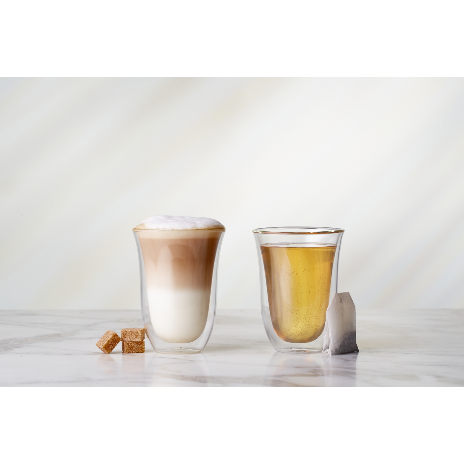 Galateo Capri Collection Caffe Double-Wall Borosilicate Coffee Glass Mugs - Set of 2