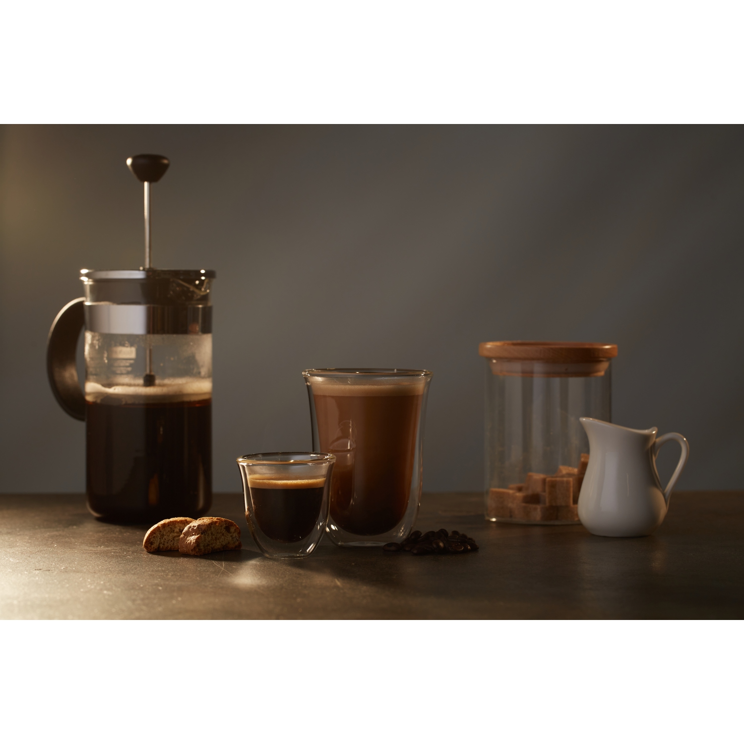 Galateo Capri Collection Caffe Double-Wall Borosilicate Coffee Glass Mugs - Set of 2