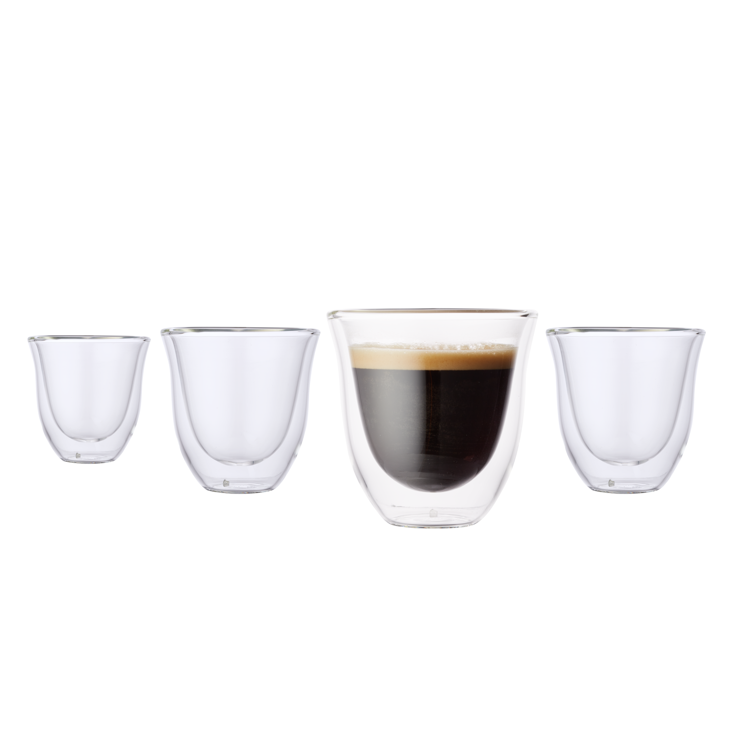 Verres à liqueur à espresso borosilicaté à double paroi Capri de Galateo - Ensemble de 4