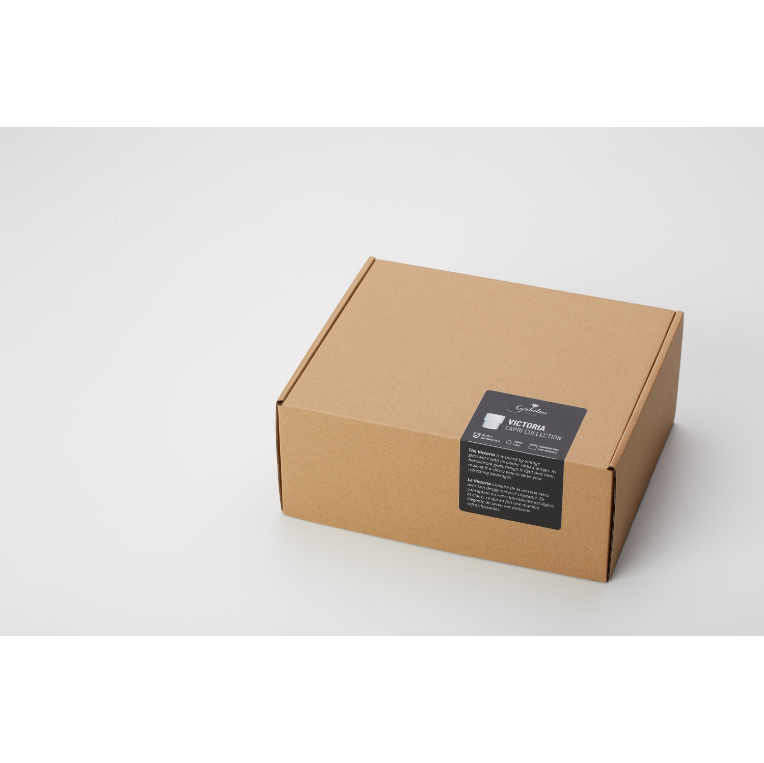 Verres à boire nervurés borosilicaté Victoria Capri de Galateo - Ensemble de 4