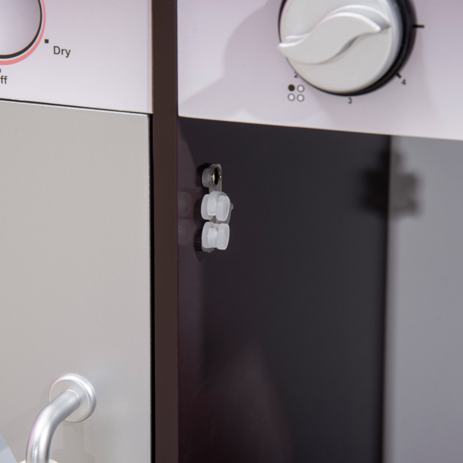 Cuisine de jeu en bois Qaba avec sons de lumières, cuisine pour enfants avec lave-linge, distributeur d'eau, four à micro-ondes, hotte de cuisinière,