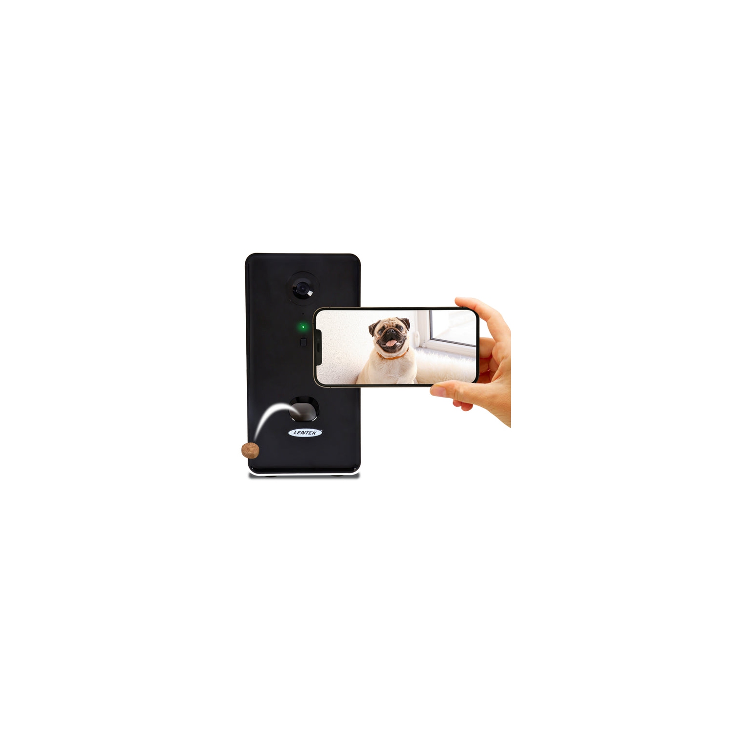 Lentek Smart Pet Treat Tosser with HD Camera, 2-Way Audio, 10 oz.