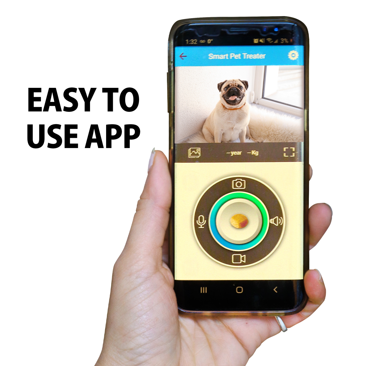 Lentek Smart Pet Treat Tosser with HD Camera, 2-Way Audio, 10 oz.