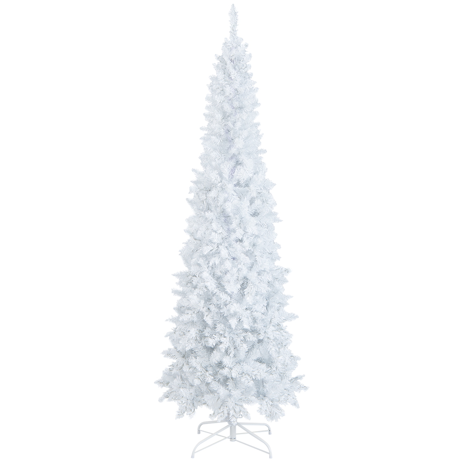 Gymax 7FT Pre-Lit Slim Pencil Christmas Tree Full Artificial Tree w/ LED Lights