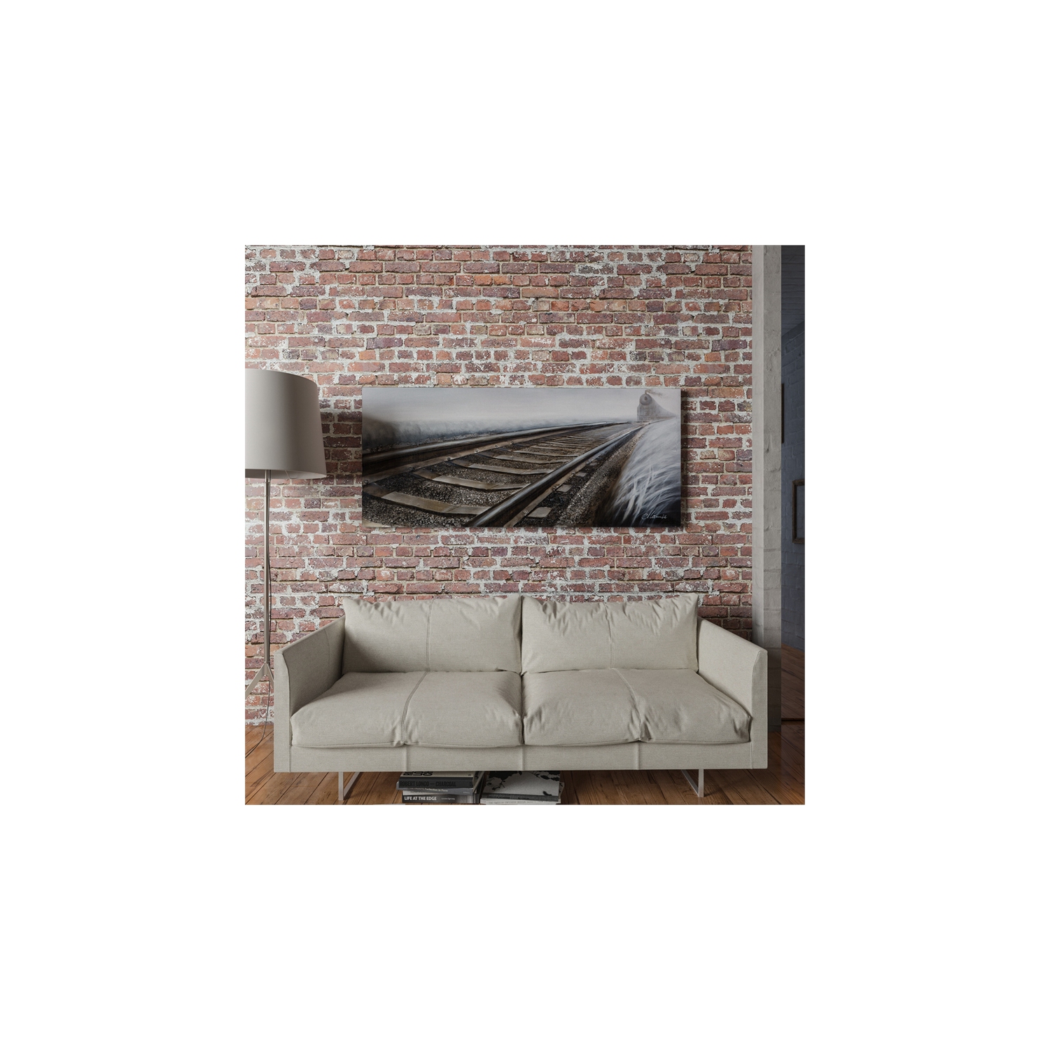 Yosemite Home Decor "Rip Track" Wood Gallery Wrapped Wall Art in Gray