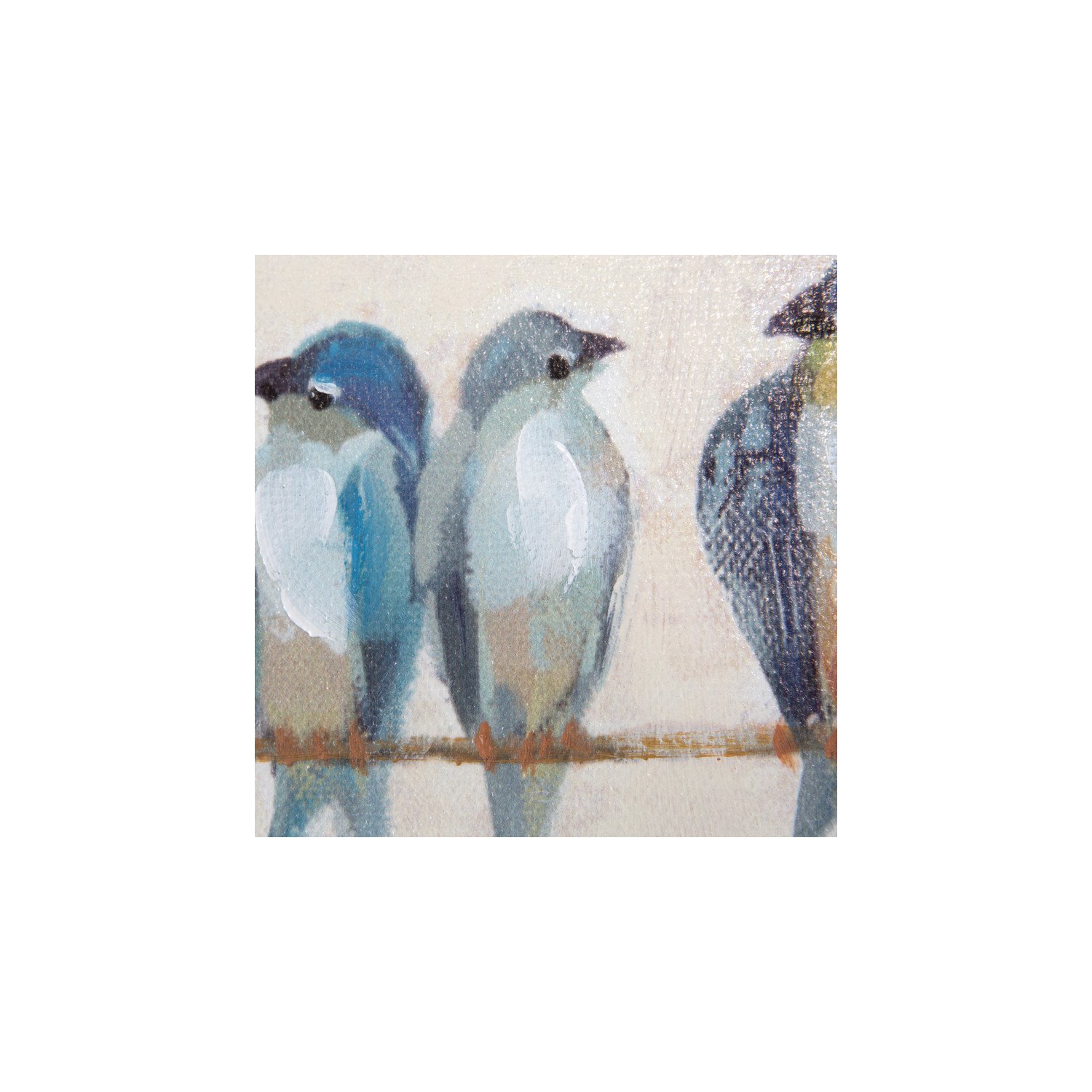 Yosemite Home Decor "Birds on a Wire IV" Wood Wrapped Wall Art in Multi-Color