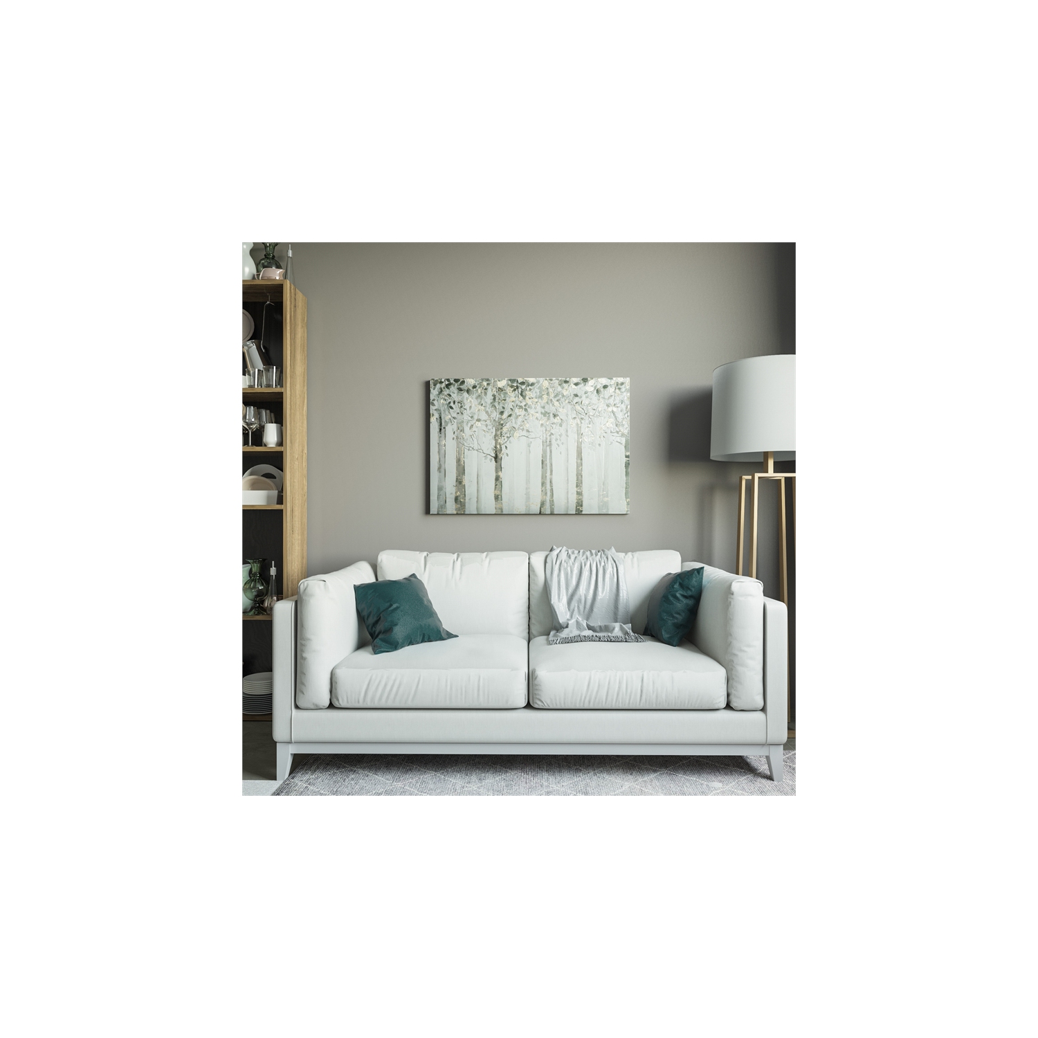 Art mural en bois recouvert de bois, « arbres gris et jaunes », Yosemite Home Decor, gris