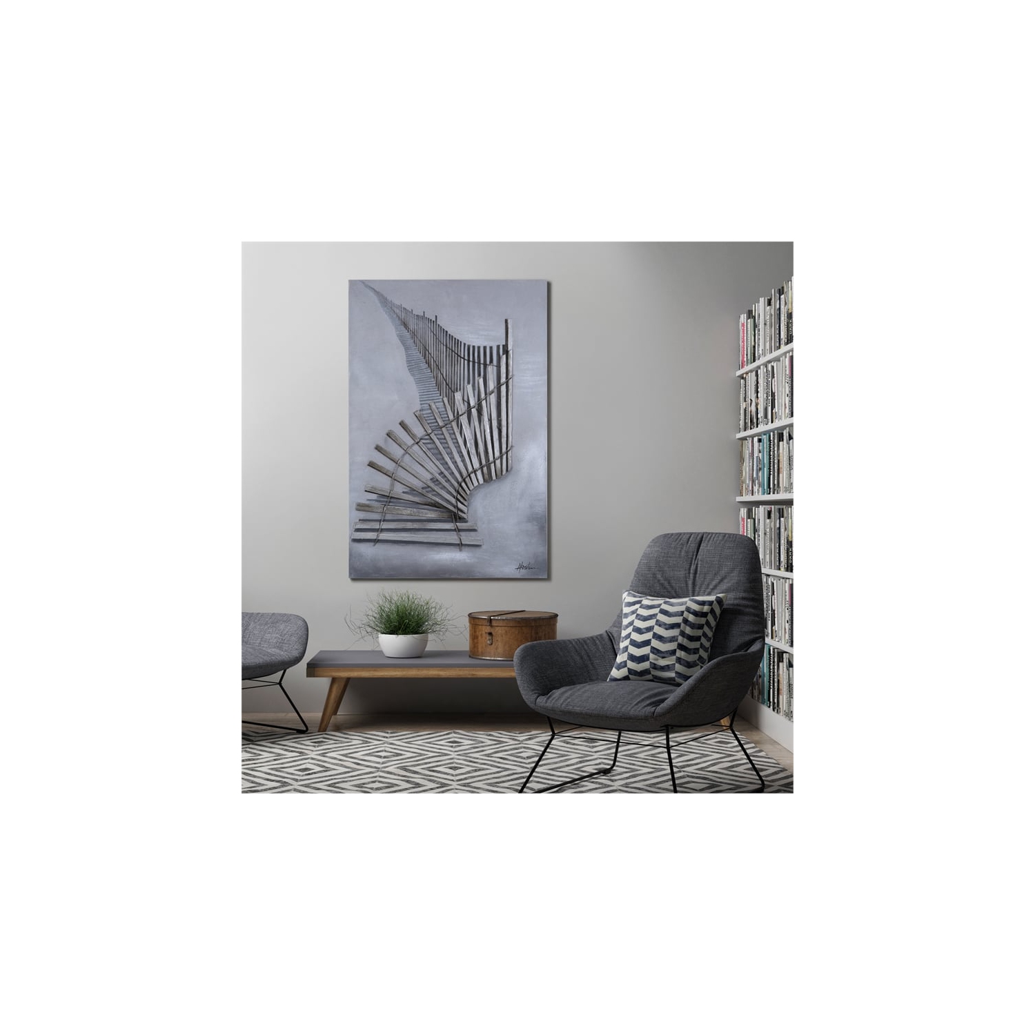 Yosemite Home Decor "Tangled Up" Wood Wall Art with 3D Effect in Gray