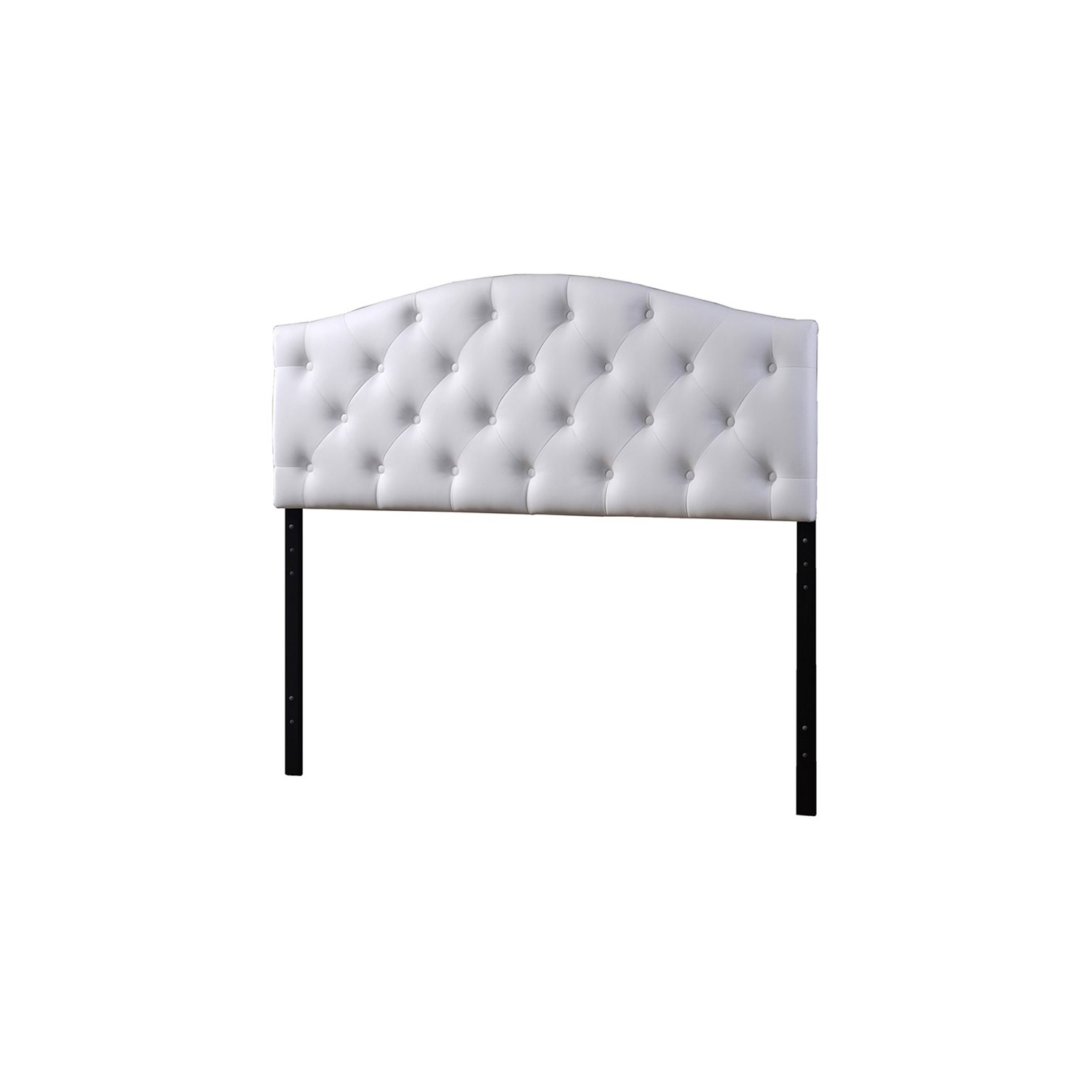 Baxton Studio Myra Faux Leather Tufted Full Panel Headboard in White