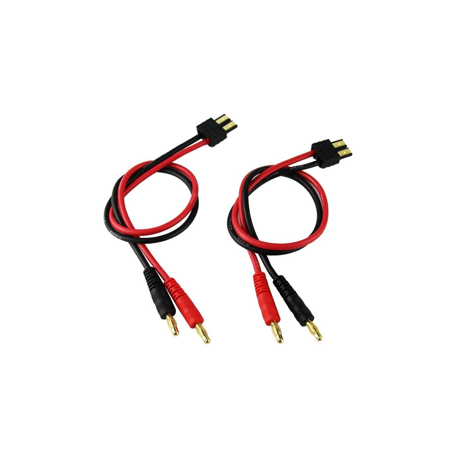 2pcs Traxxas TRX Connector Plug to 4mm Banana Plugs Battery Charge Lead Adapter Cable for RC Lipo Battery