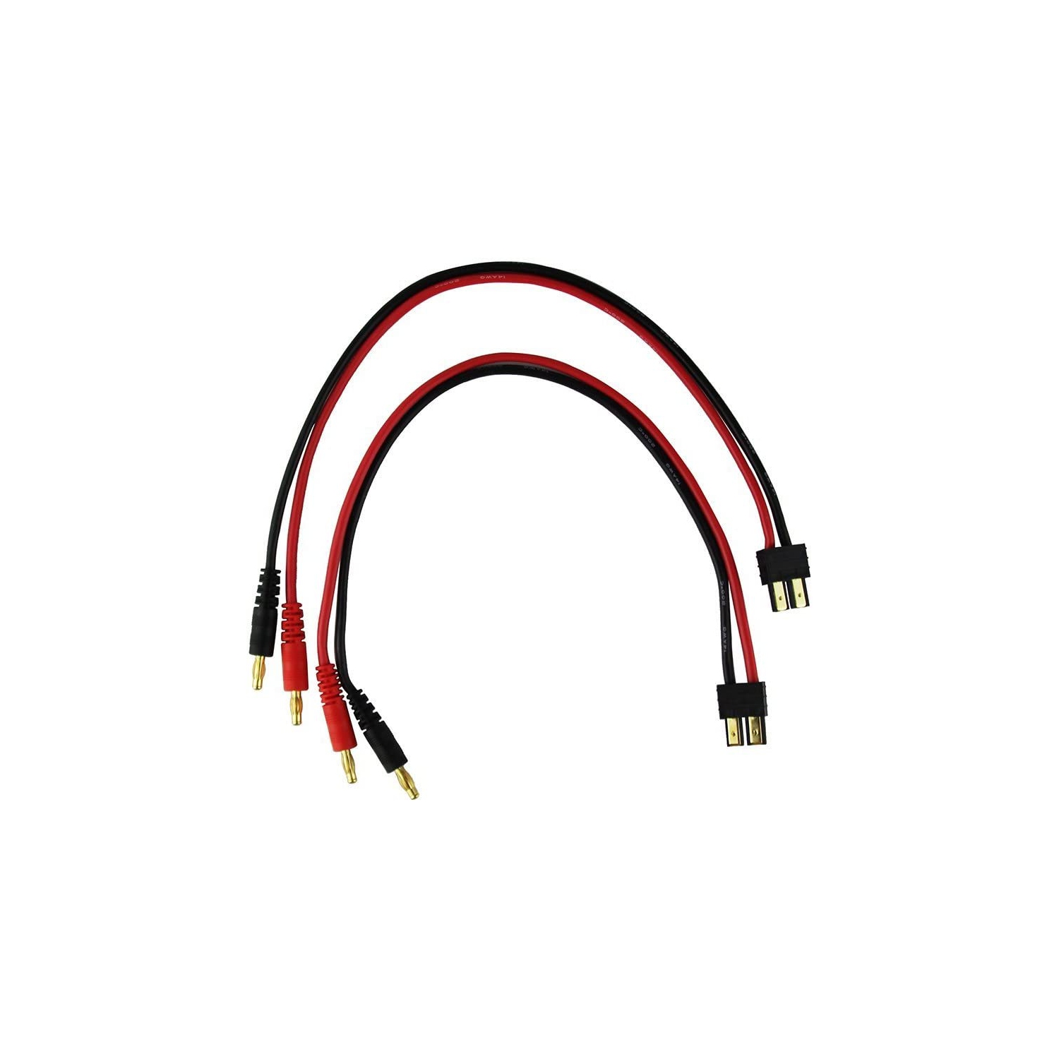 2pcs Traxxas TRX Connector Plug to 4mm Banana Plugs Battery Charge Lead Adapter Cable for RC Lipo Battery