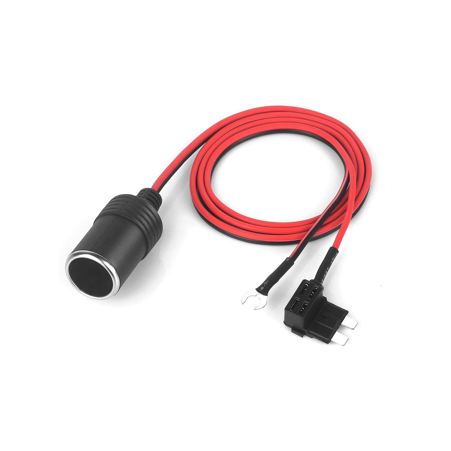 Allume-cigare de 1 m avec trousse fusibles pour allume-cigare de voiture Adaptateur de PRISE de COURANT de 1 mm avec porte-fusible de 12 V pour