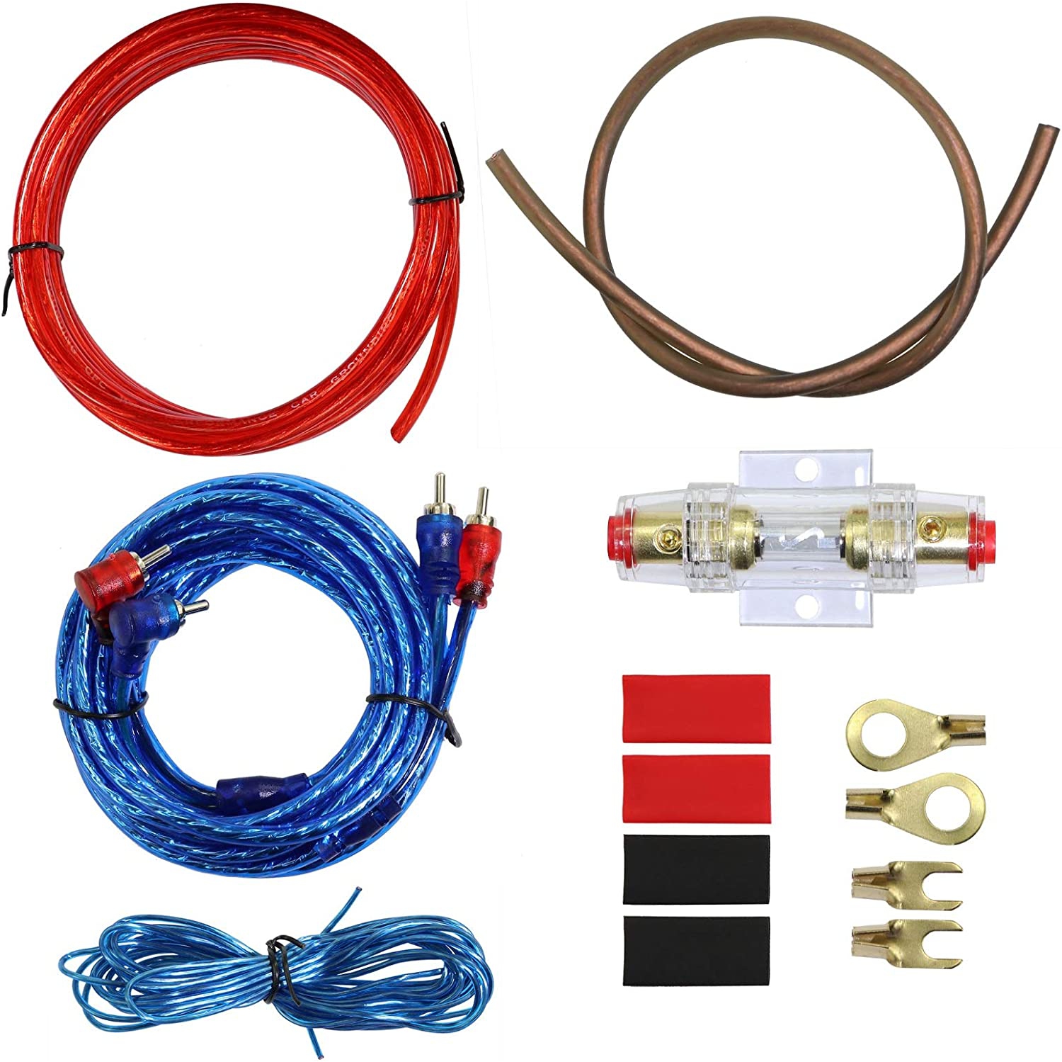 10 Gauge Amplifier Installation Wiring Kit – A Car Amplifier Wiring Kit Helps You Make Connections and Brings Power to Your Radio, Subwoofers and