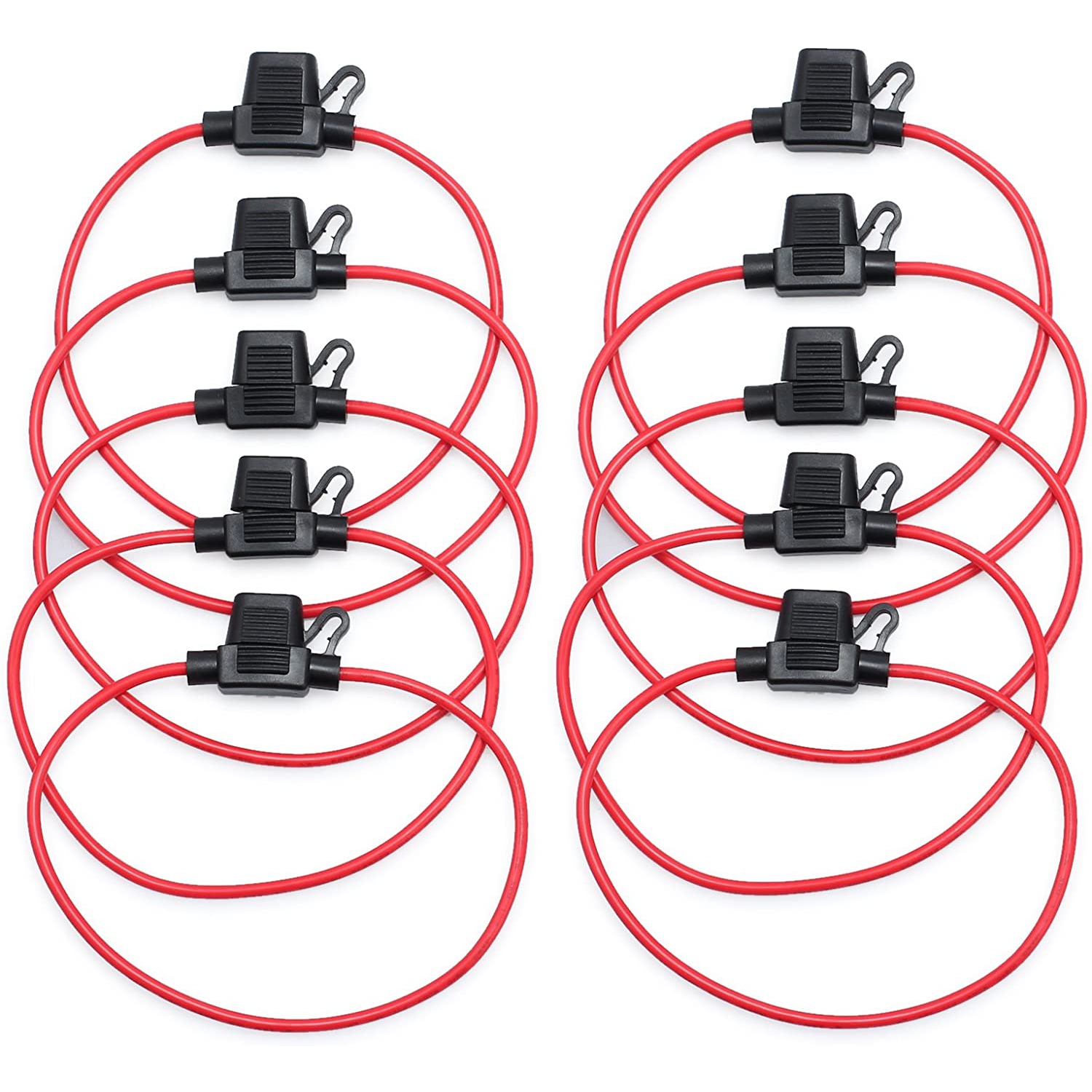 10PCS Inline Fuse Holder ATM Waterproof Mini Blade Automotive Wire Fuse Holder 14 AWG for 12V 20A Fuses Car Boat RV