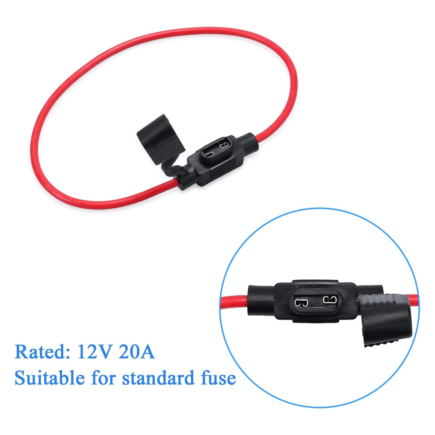 10PCS Inline Fuse Holder ATM Waterproof Mini Blade Automotive Wire Fuse Holder 14 AWG for 12V 20A Fuses Car Boat RV