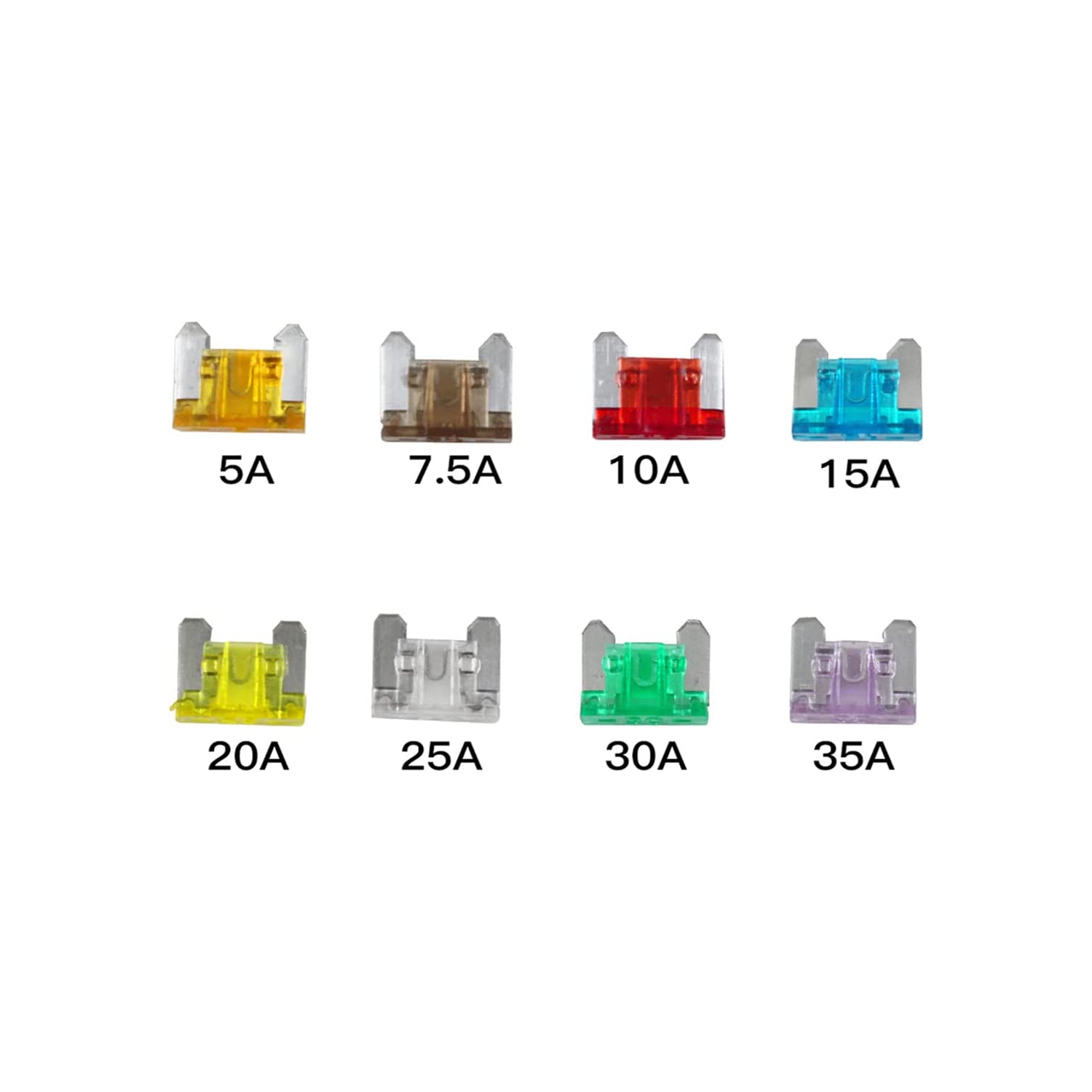 Automotive Car Truck 2 Pieces 16 Gauge Add-a-Circuit Fuse TAP Adapter for Low-Profile Mini Blade Type Fuse + 8 Pieces Low Profile Mini Fuse 5Apm