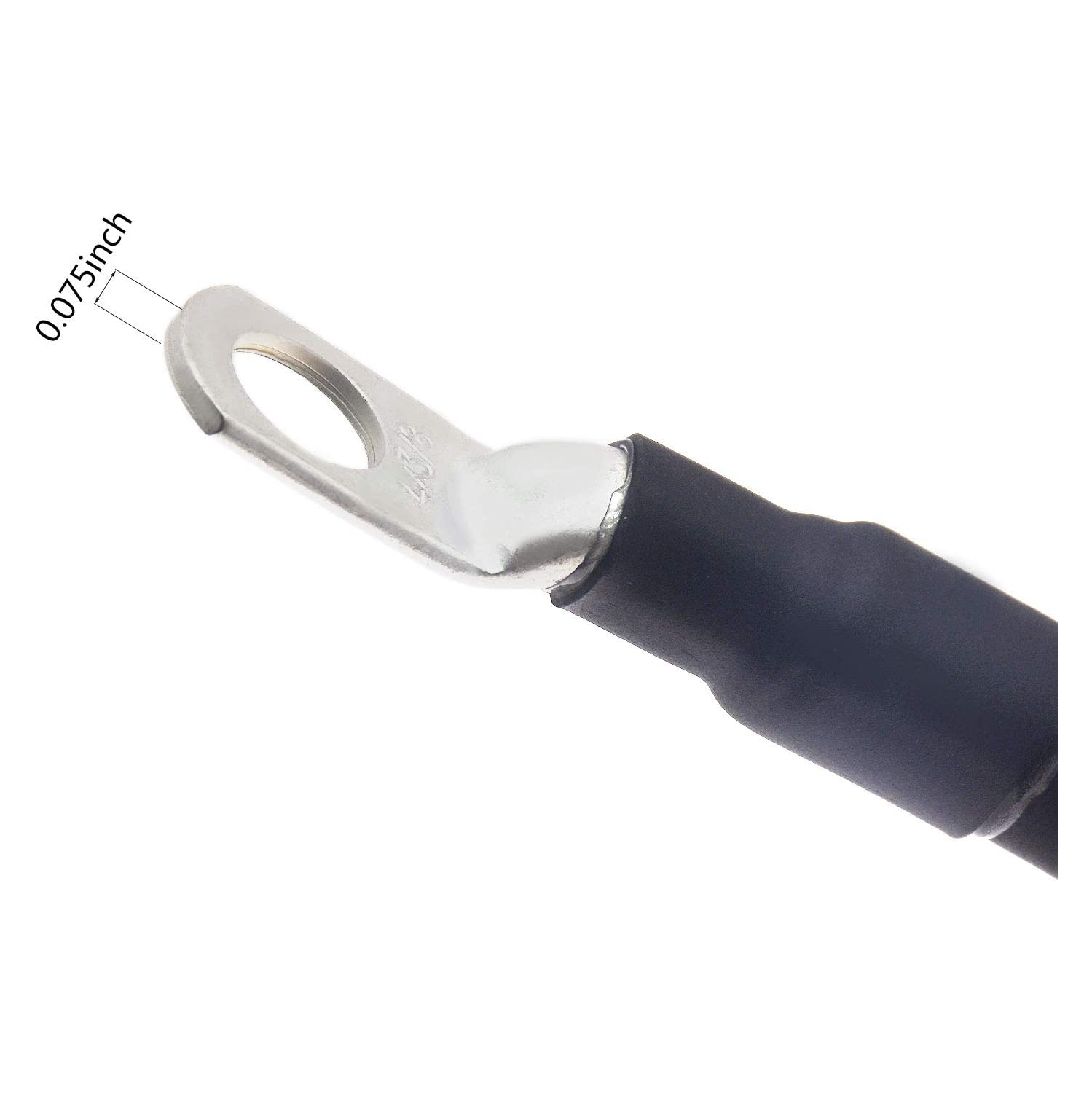 2 câbles d'alimentation à onduleur calibre 4 AWG, terminal en cuivre étamé, Bon pour solaire, auto, VR, moto, voiture et marine