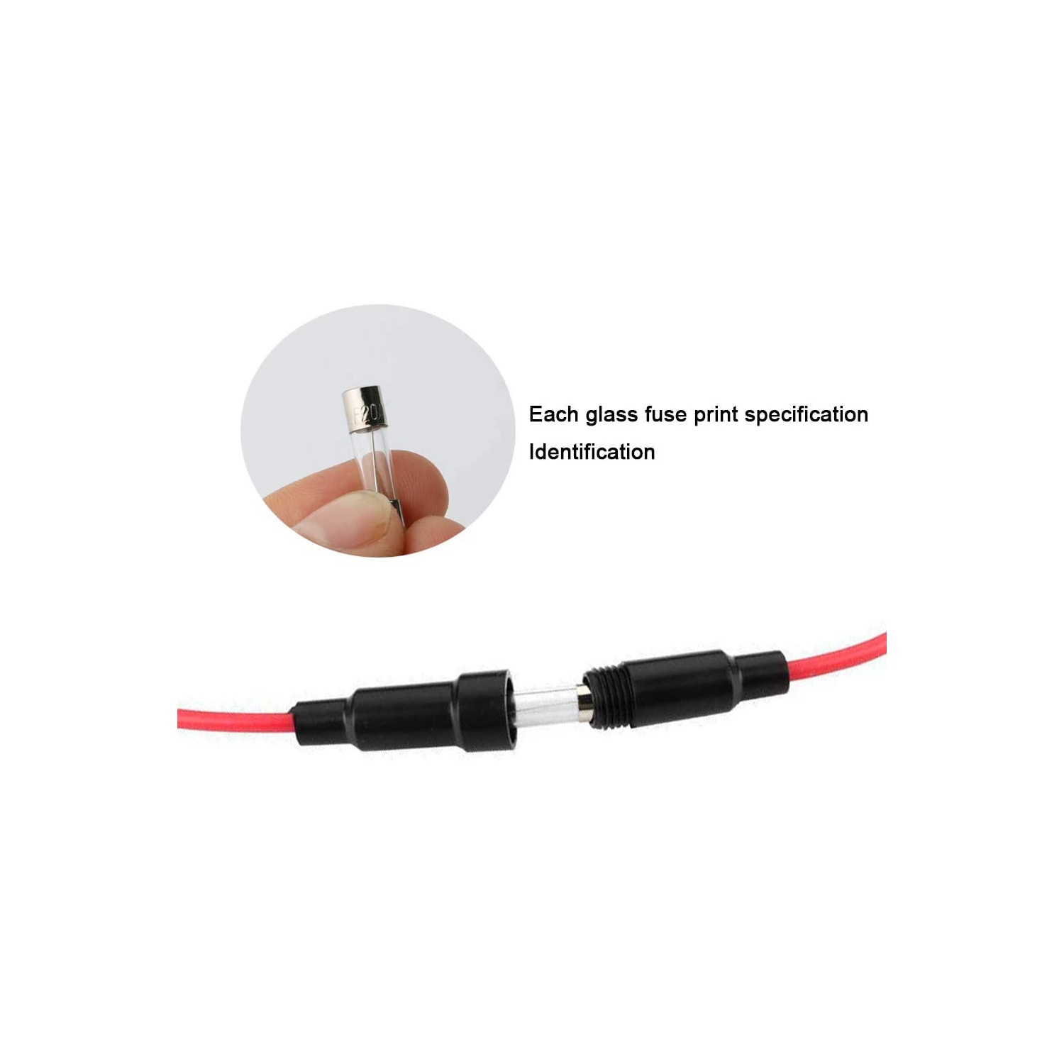 150Pcs 6X30mm Professional Car Fast-Blow Glass Tube Fuse Kit: 130Pcs Quick Blow Glass Tube Fuse + 20Pcs Fuse Seat, with Transparent Plastic Box