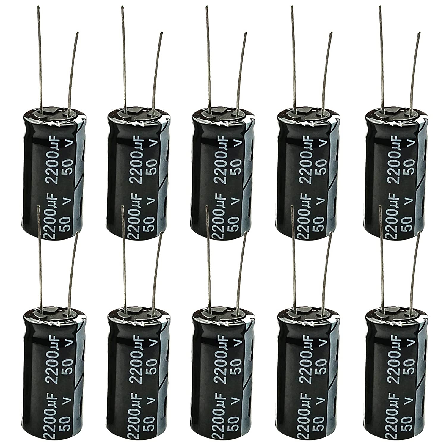 2200uF 50V Capacitor,JIADONG 10Pcs 16x30mm 2200uf Capacitor,50V Electrolytic Capacitor Assortment for DIY Soldering Electronic Projects Compatible with Arduino Kits