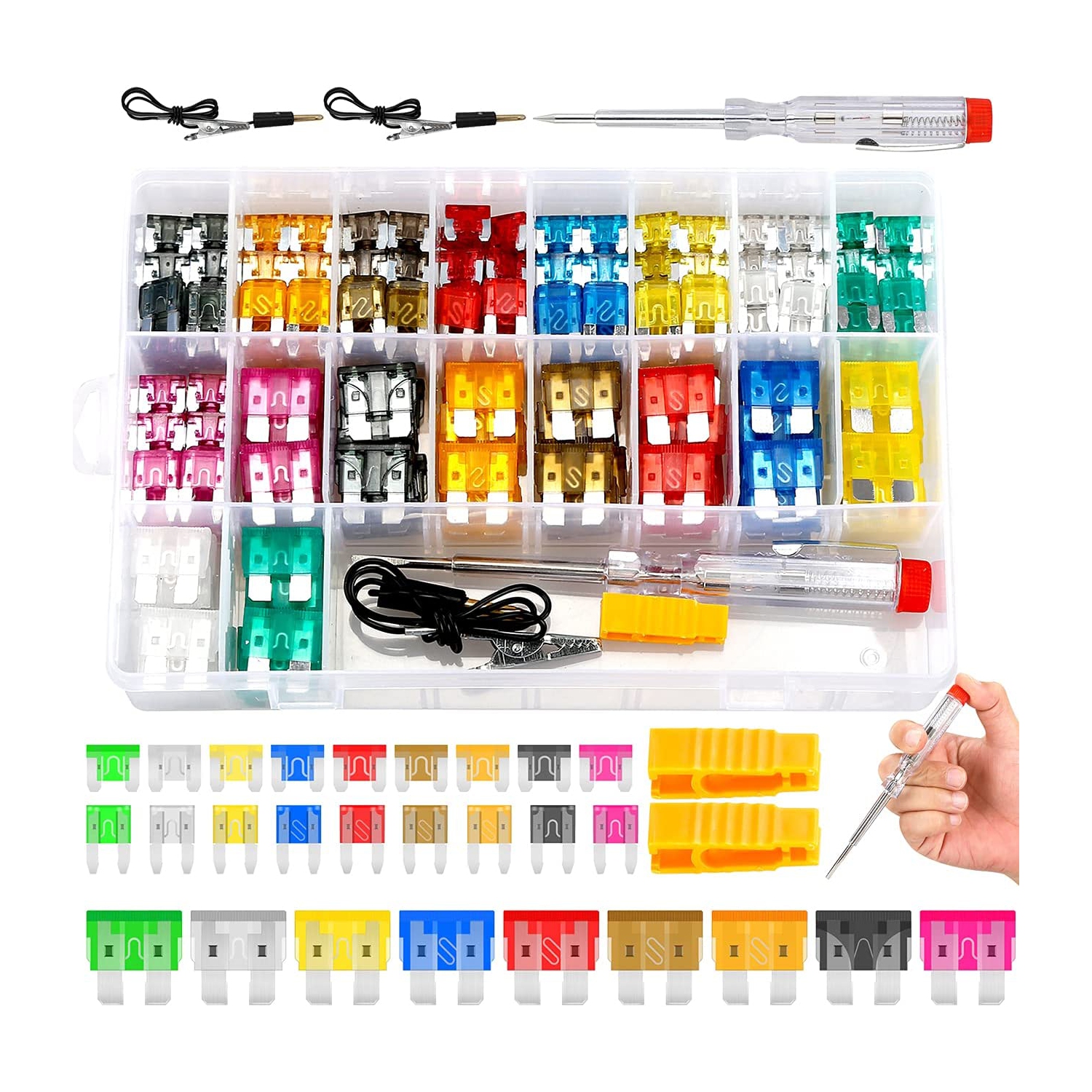 Fuse Assortment Kit,306pcs Car Boat Truck SUV Auto Automotive Assorted Replacement Blade Fuses Standard & Mini & Low Profile Mini-2A 5A 7.5A 10A 15A