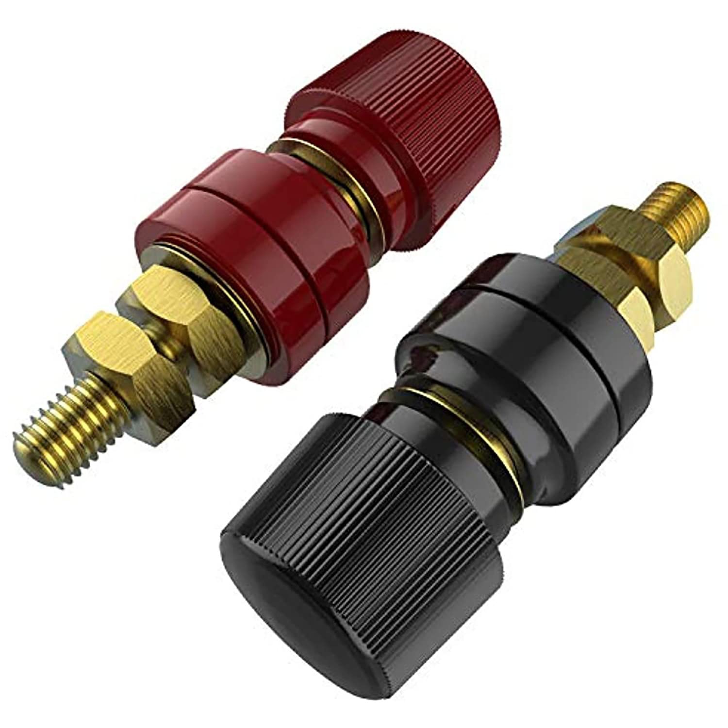 Copper Battery Terminal Stud Connector, M8 8mm Remote Battery Binding Power Junction Post Block Terminal Kit, 2 Pack