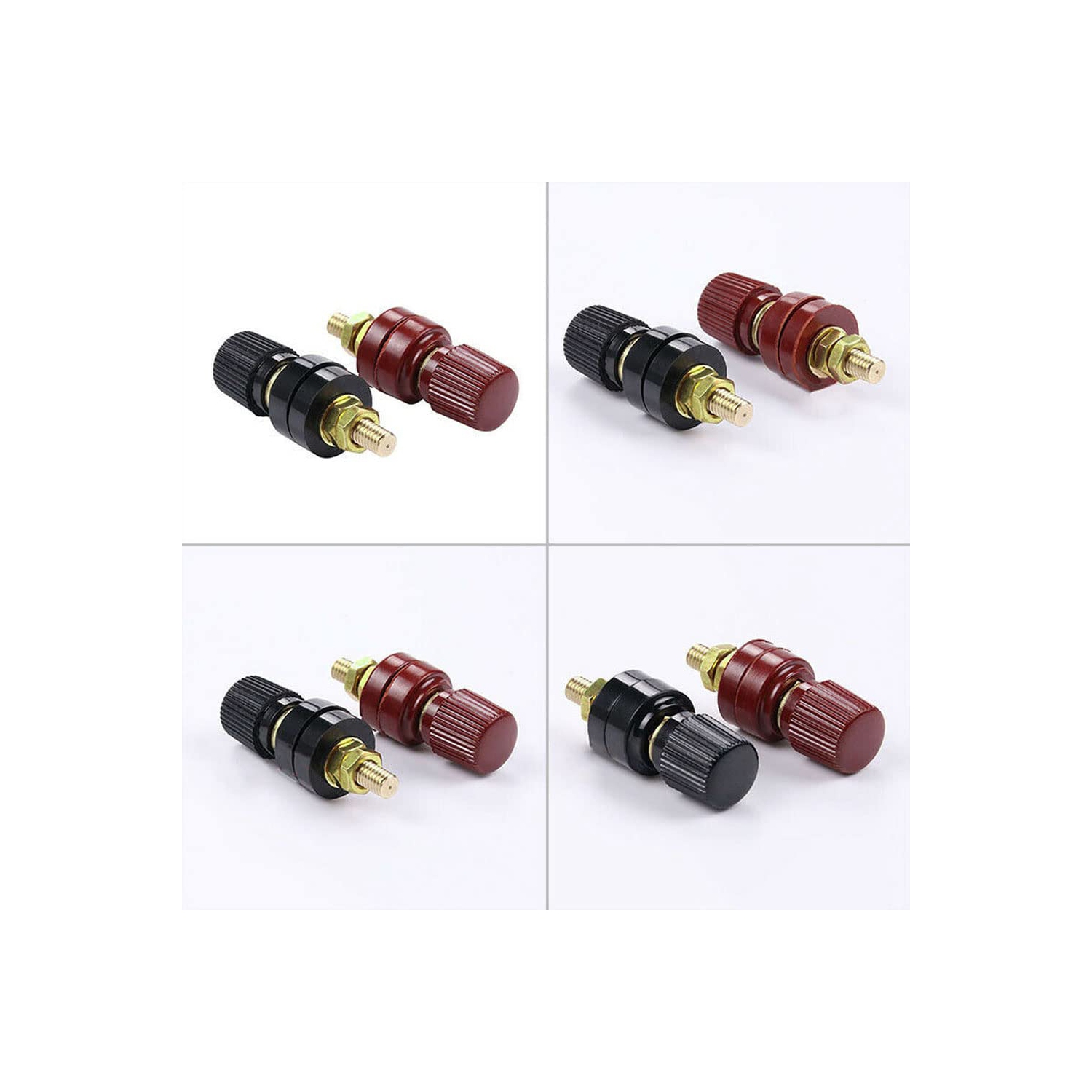 Copper Battery Terminal Stud Connector, M8 8mm Remote Battery Binding Power Junction Post Block Terminal Kit, 2 Pack