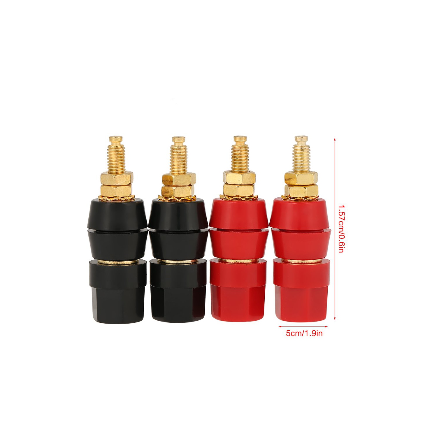 4 PC prise Banana, Test Probe Audio haut-parleur border borne Banana Plug Adaptateur connecteur, prise banane 4 mm pour montage sur panneau, noir et