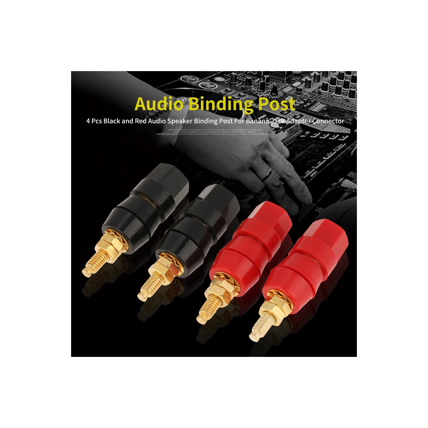 4 PC prise Banana, Test Probe Audio haut-parleur border borne Banana Plug Adaptateur connecteur, prise banane 4 mm pour montage sur panneau, noir et