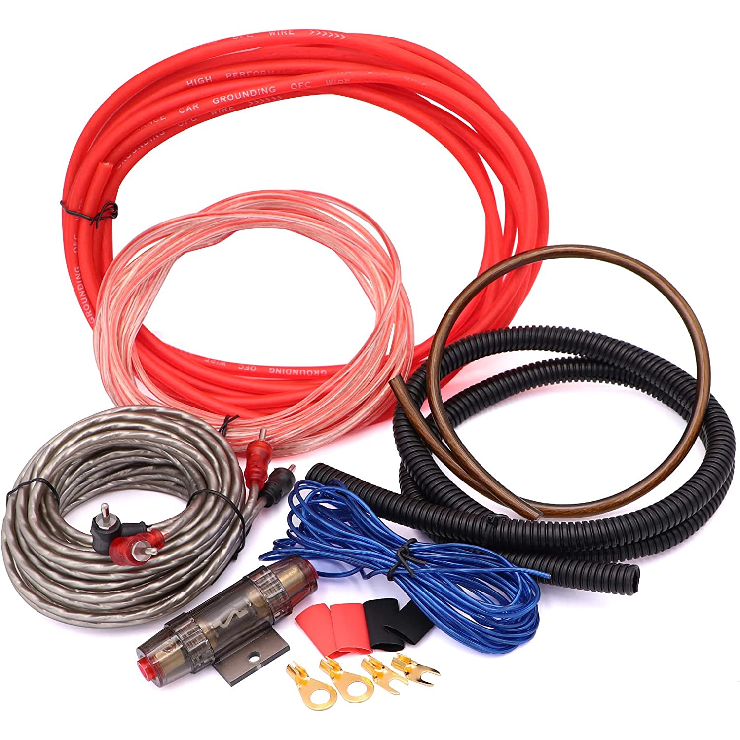 8 Gauge Audio Amplifier Installation Wiring Systems KIT,Make Connections and Brings Power to Your Radio, Subwoofers and Speakers