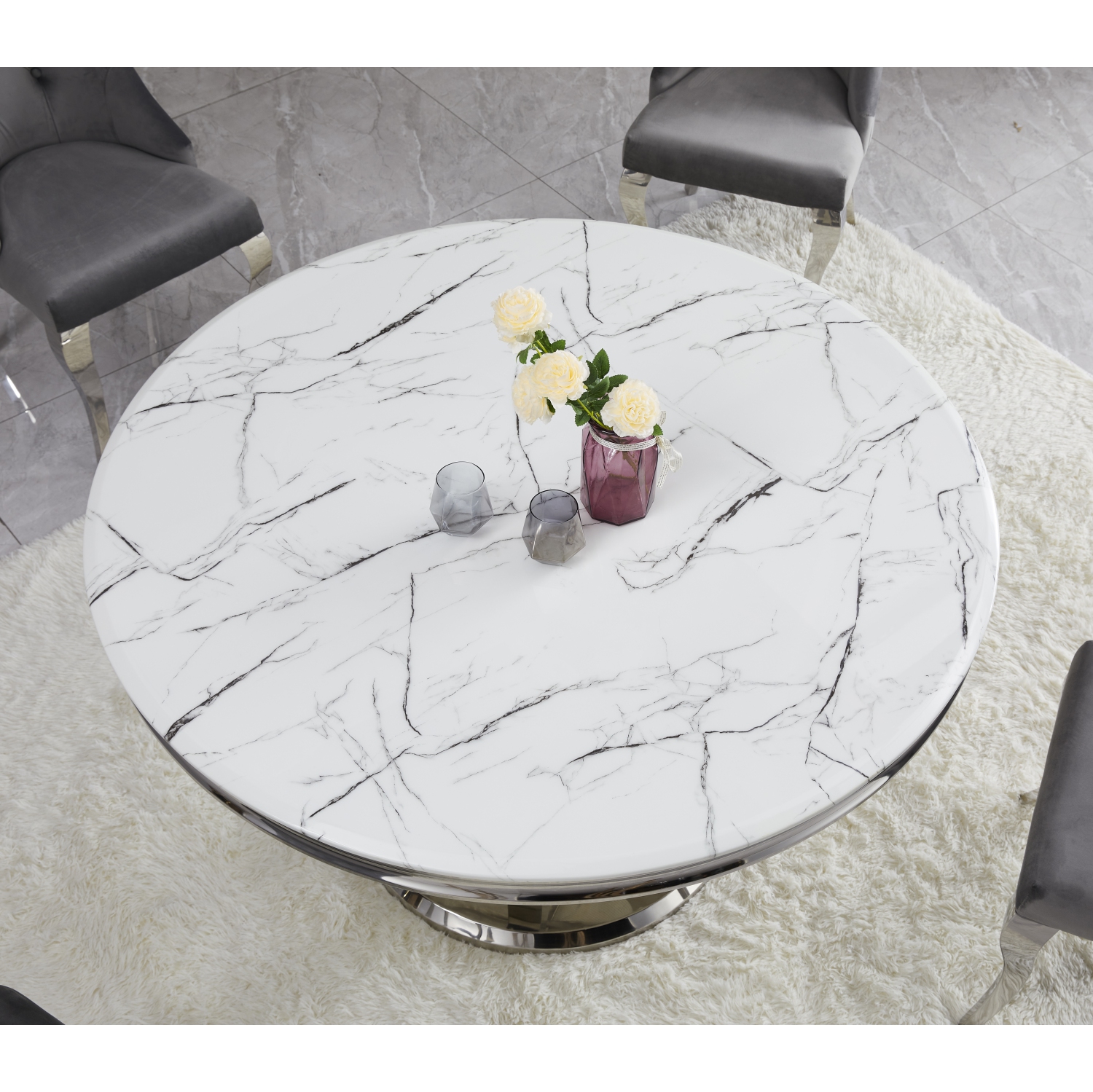 Lotus Marble Dining Table Only - Free shipping in Ontario