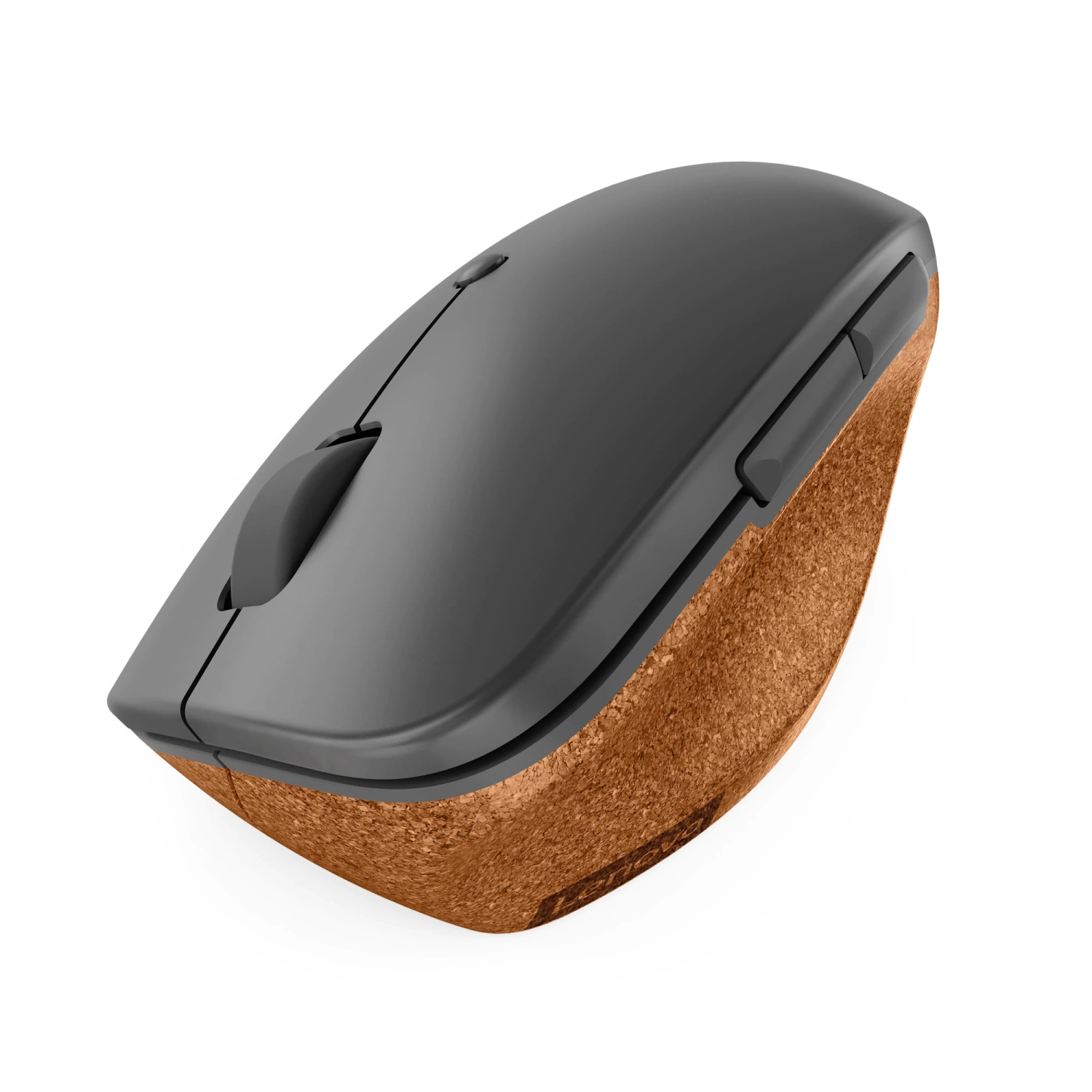 Souris optique sans fil Go 2400&nbsp;ppp de Lenovo - Gris tempête avec liège naturel -