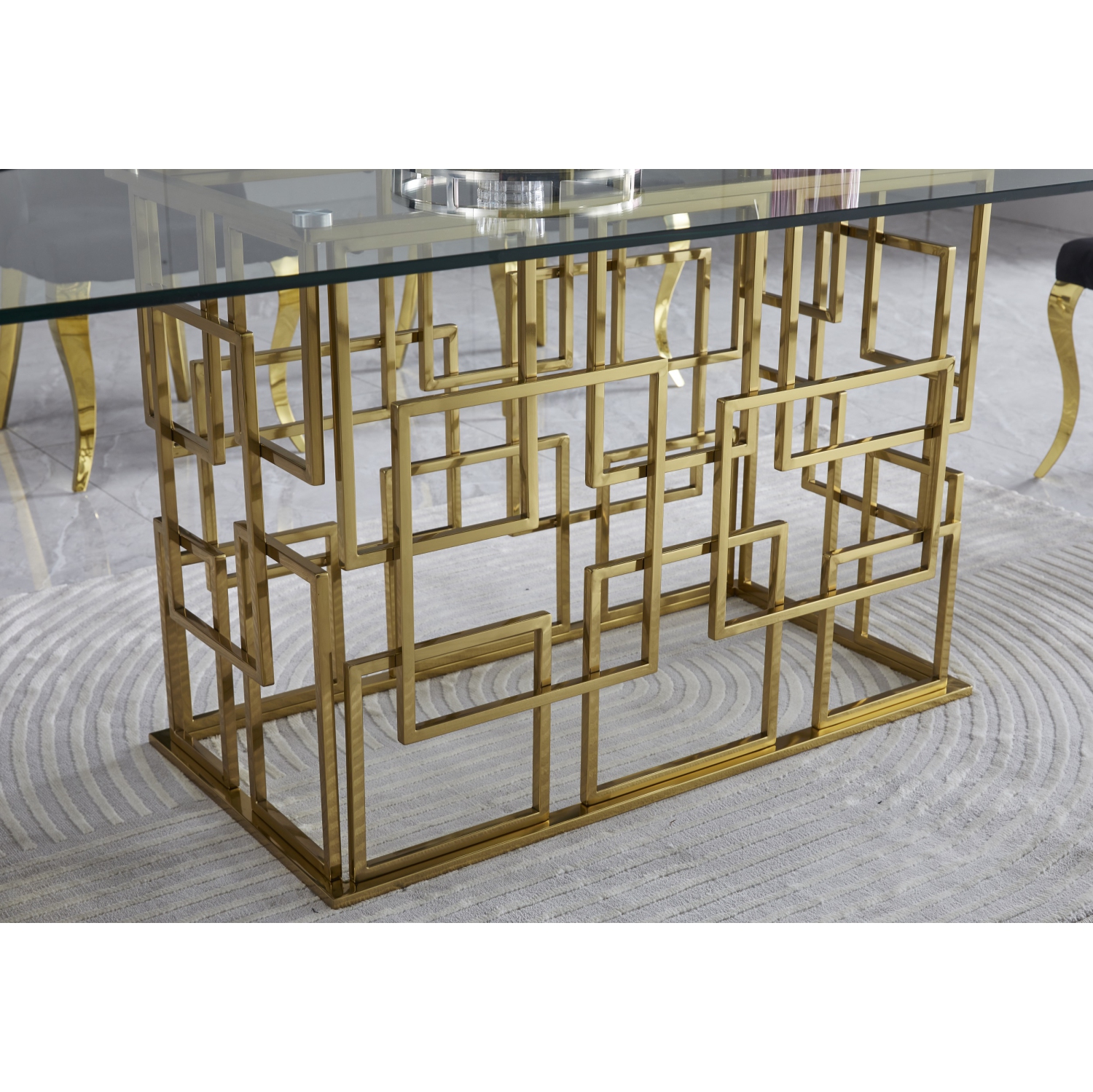 Zenith Gold | Tempered Clear Glass Dining Table Only -Free shipping in Ontario